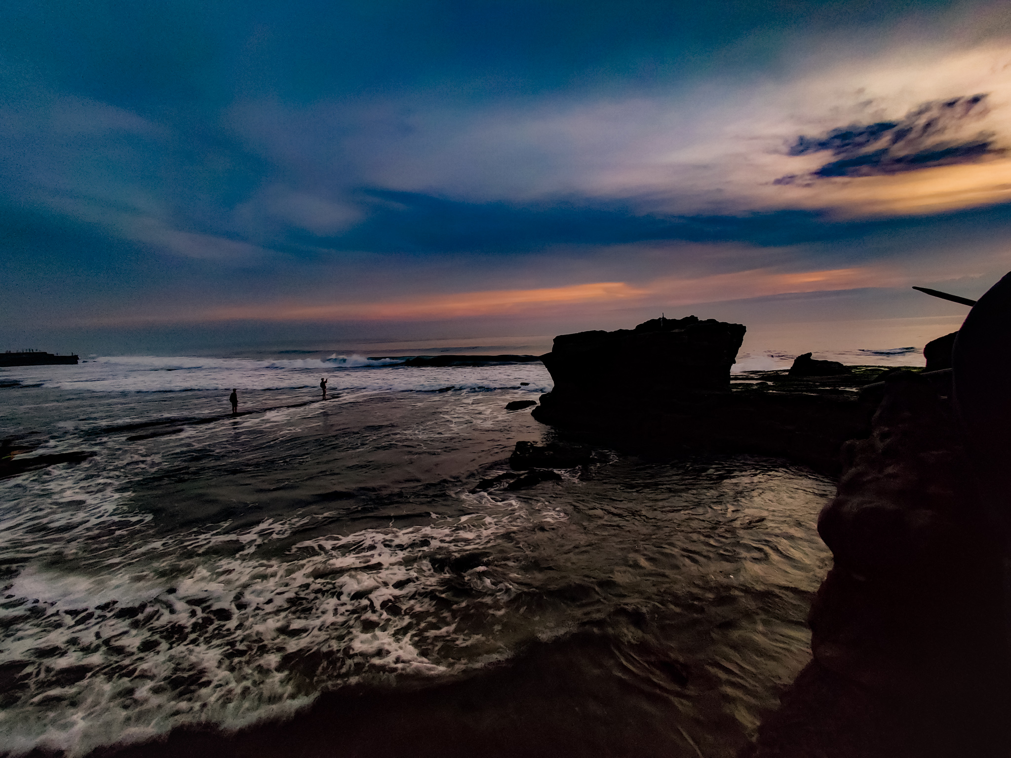 Sea shore during evening hours