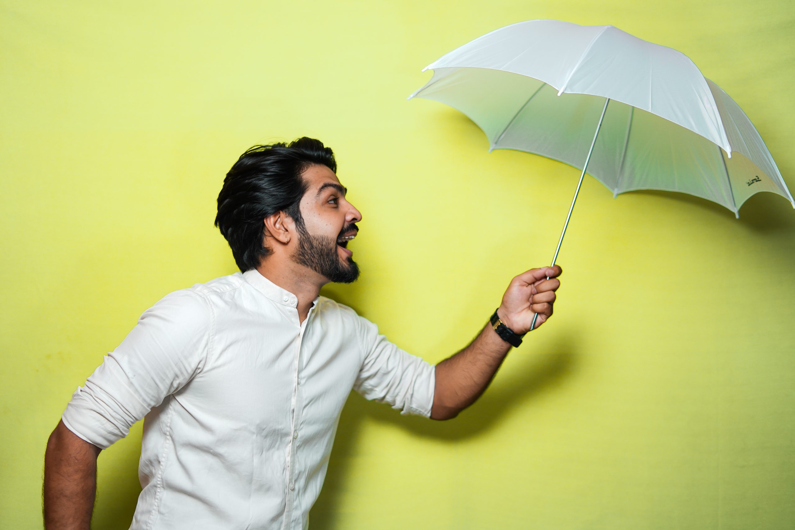 Male with umbrella