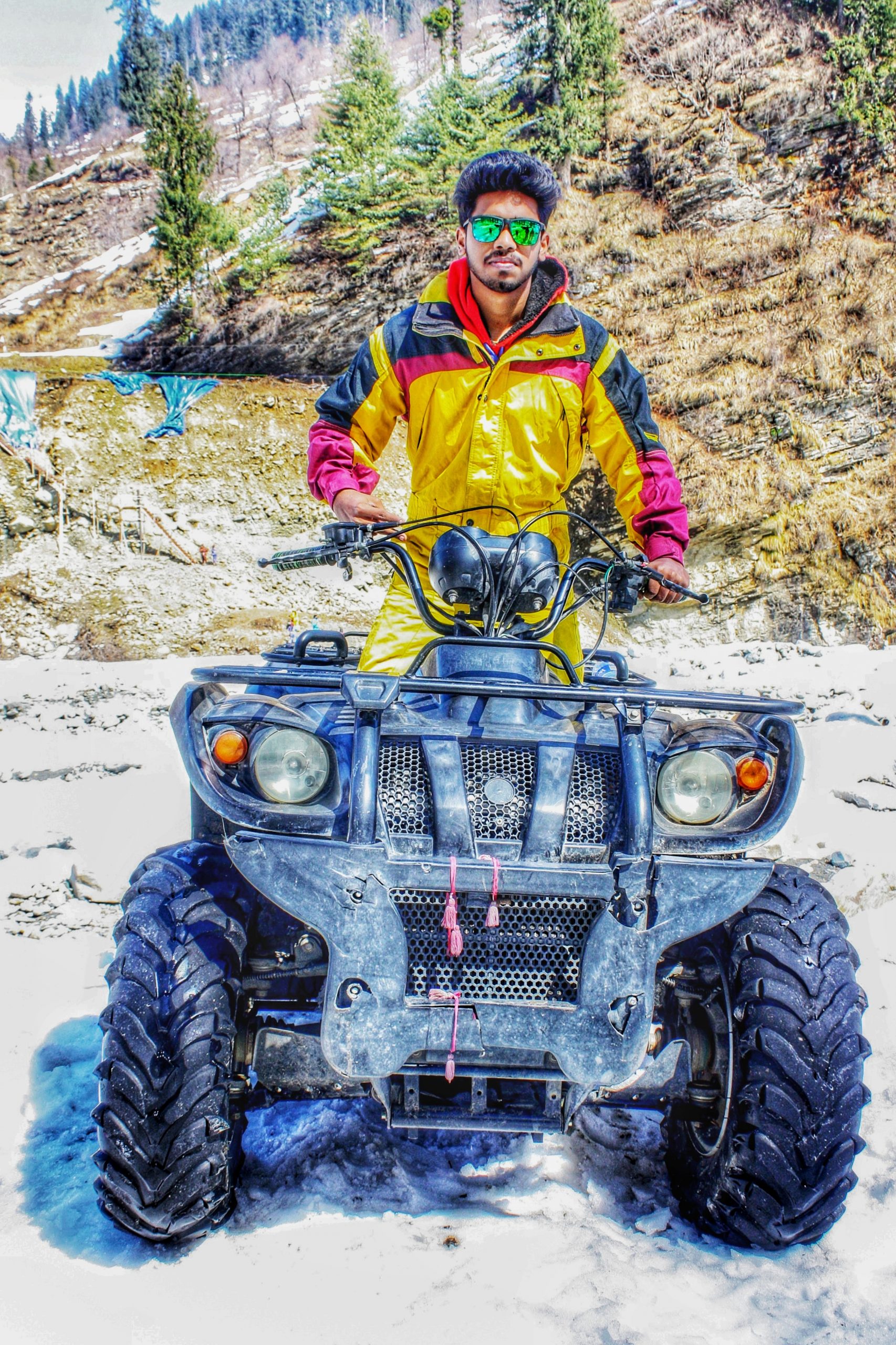 Man riding ATV quad bike