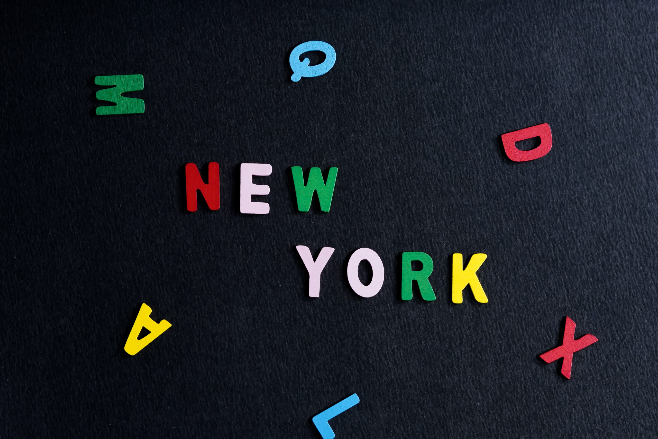 New York written on scrabble