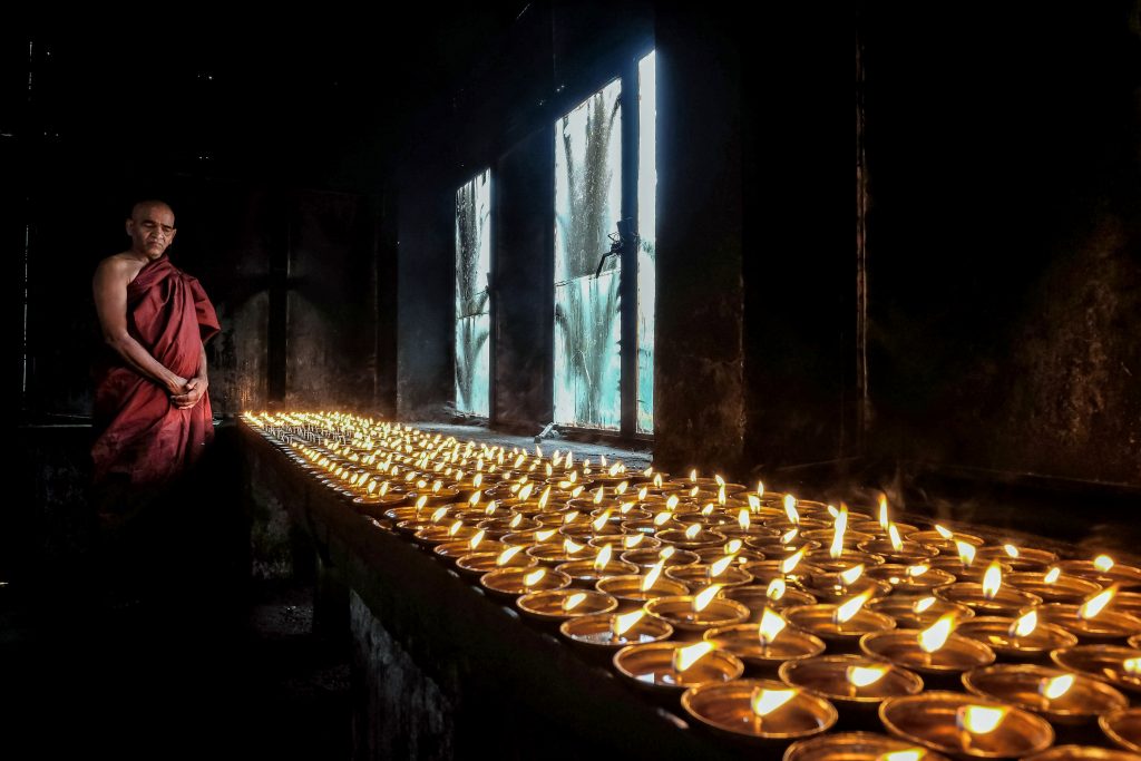 Oil lamps in a Buddha Temple PixaHive