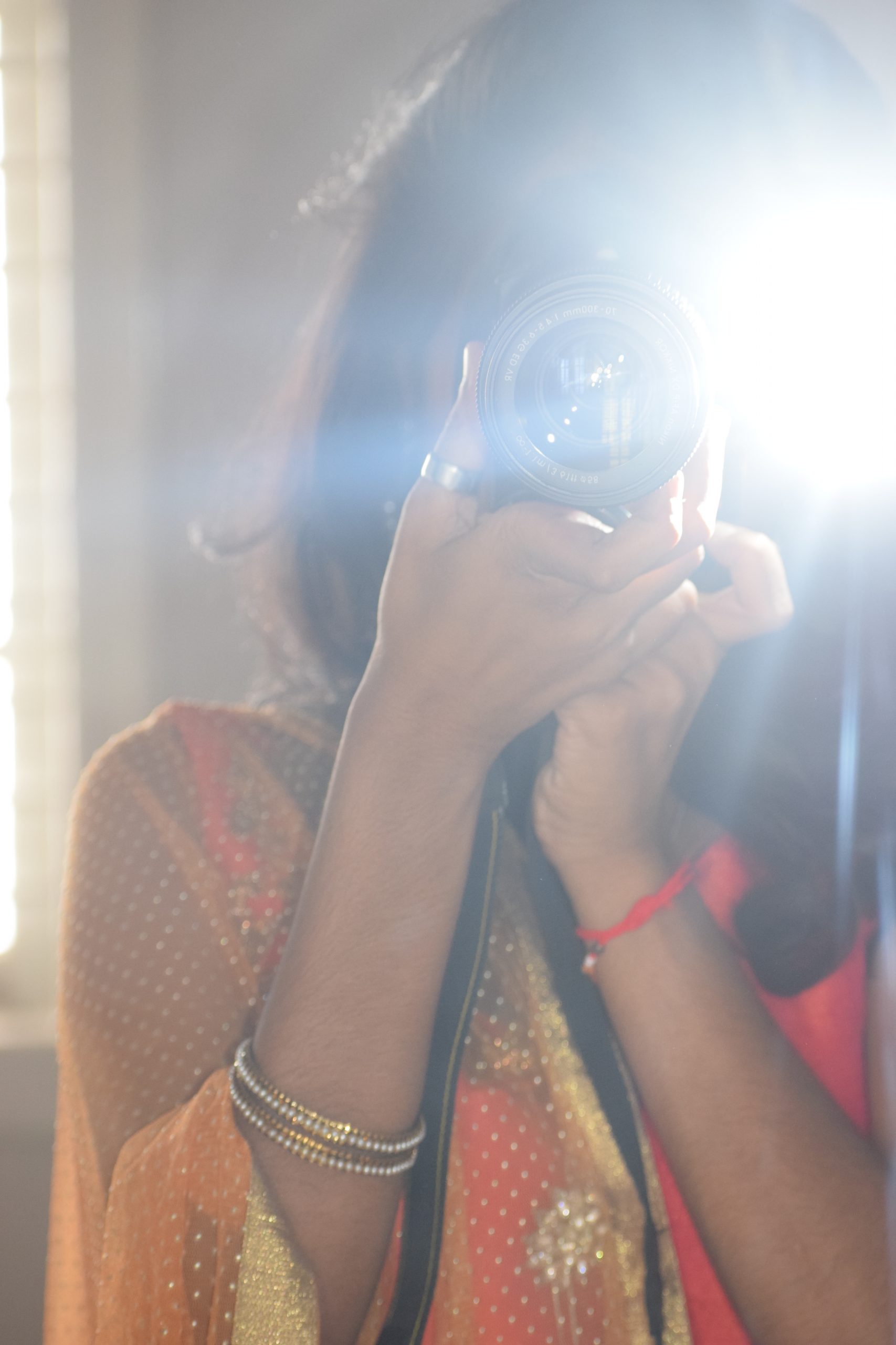 Woman using a camera