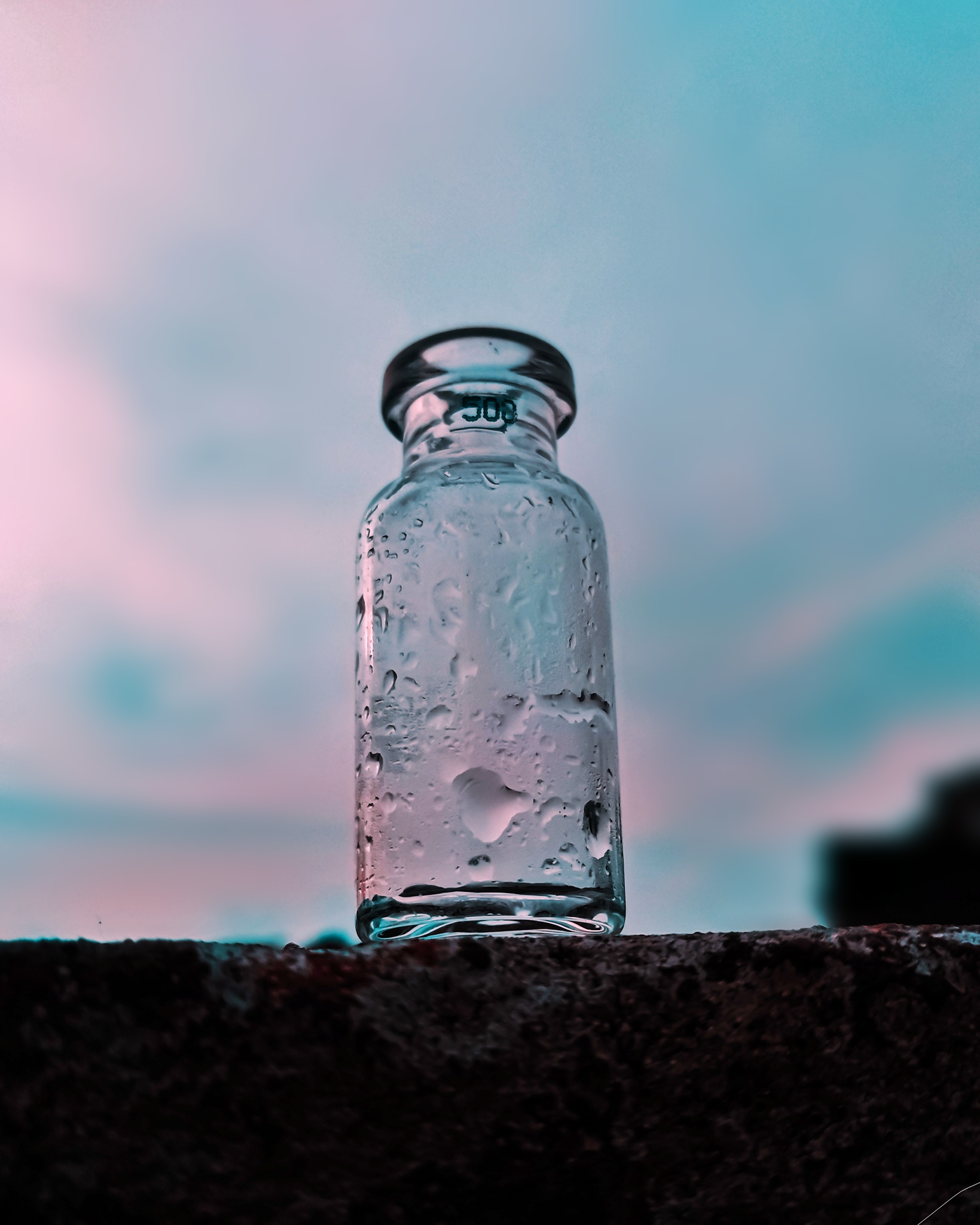 An empty glass bottle