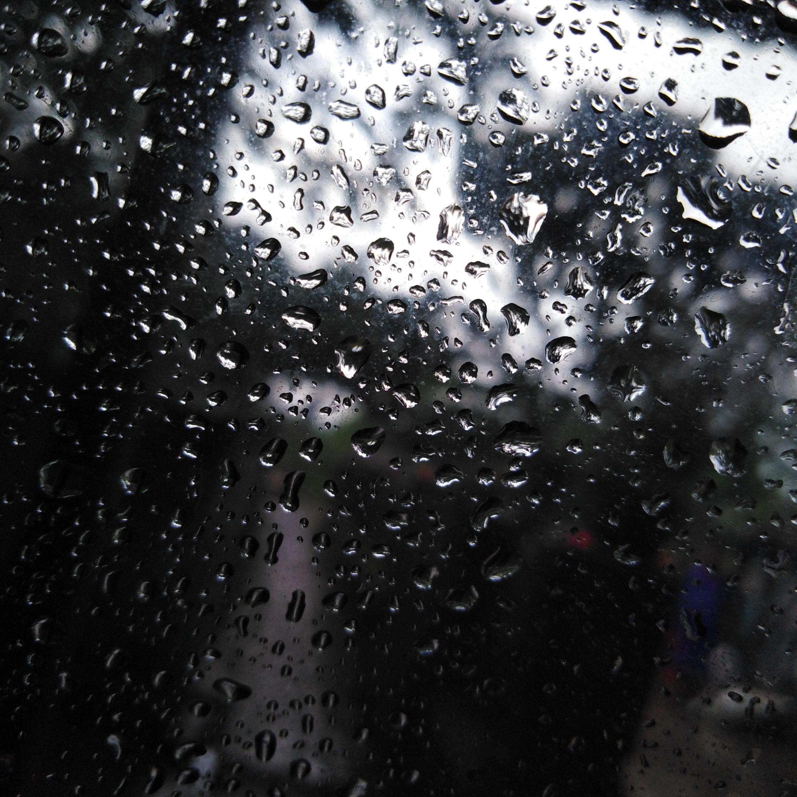 Glass window wet after rain
