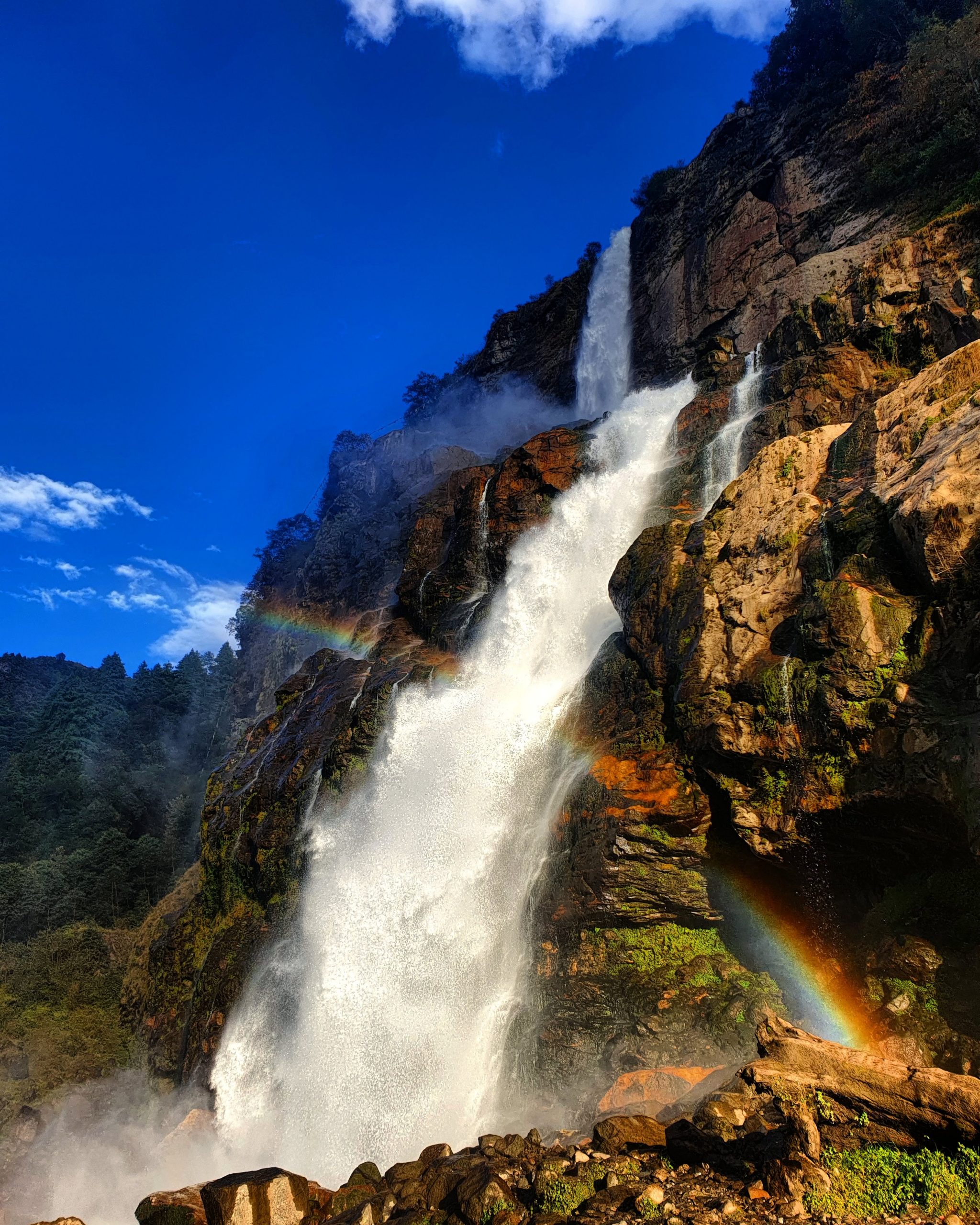 rainbow and waterfall