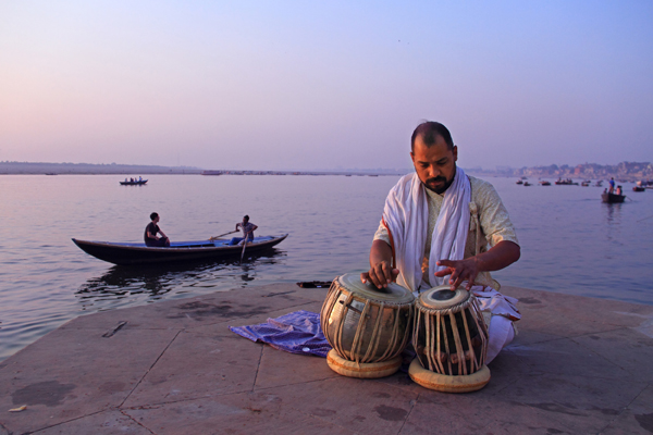 Morning riyaaz by the Ganges in Varanasi