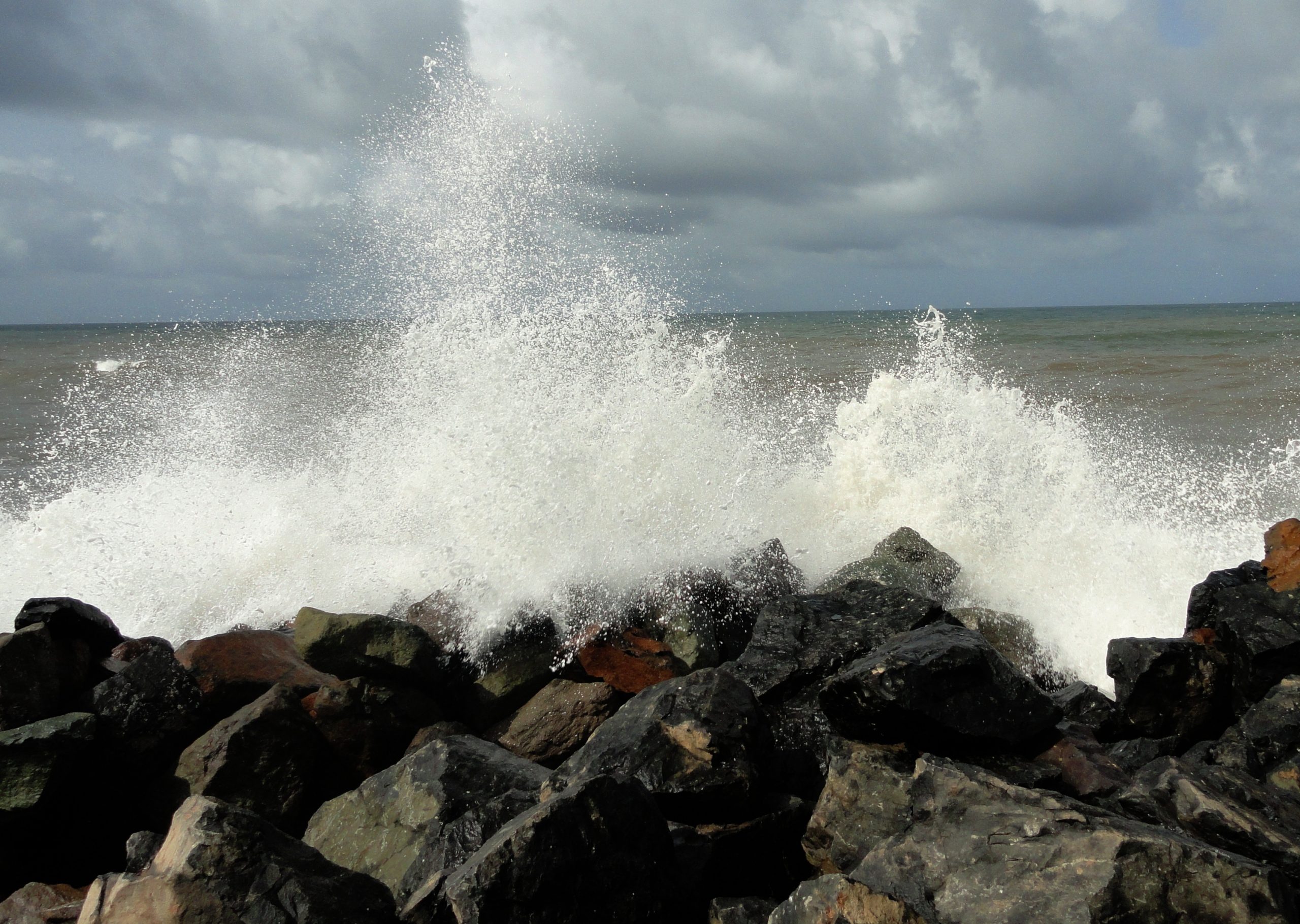 Sea waves reaching the shore