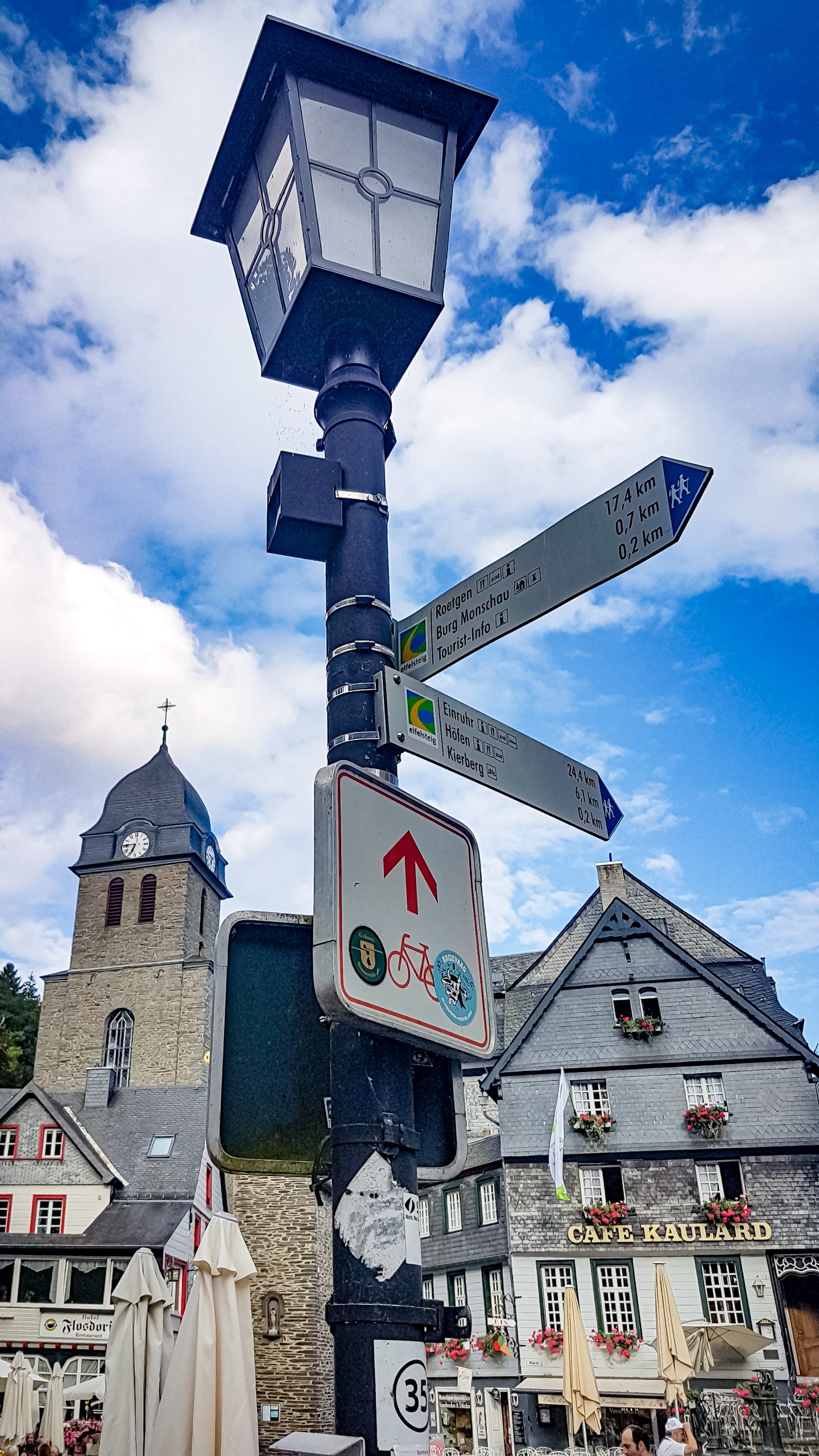 Signpost in German town