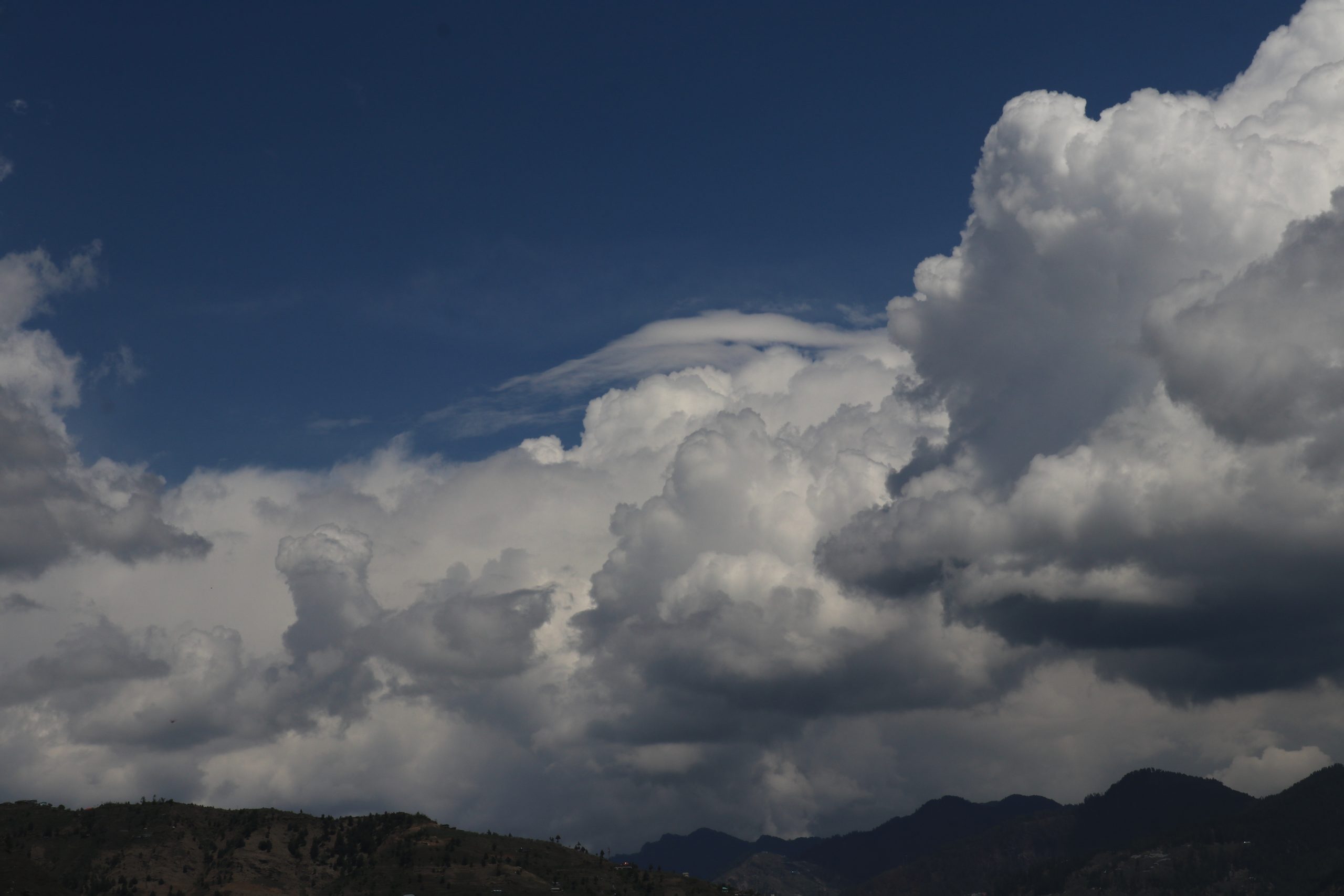 clouds above mountains