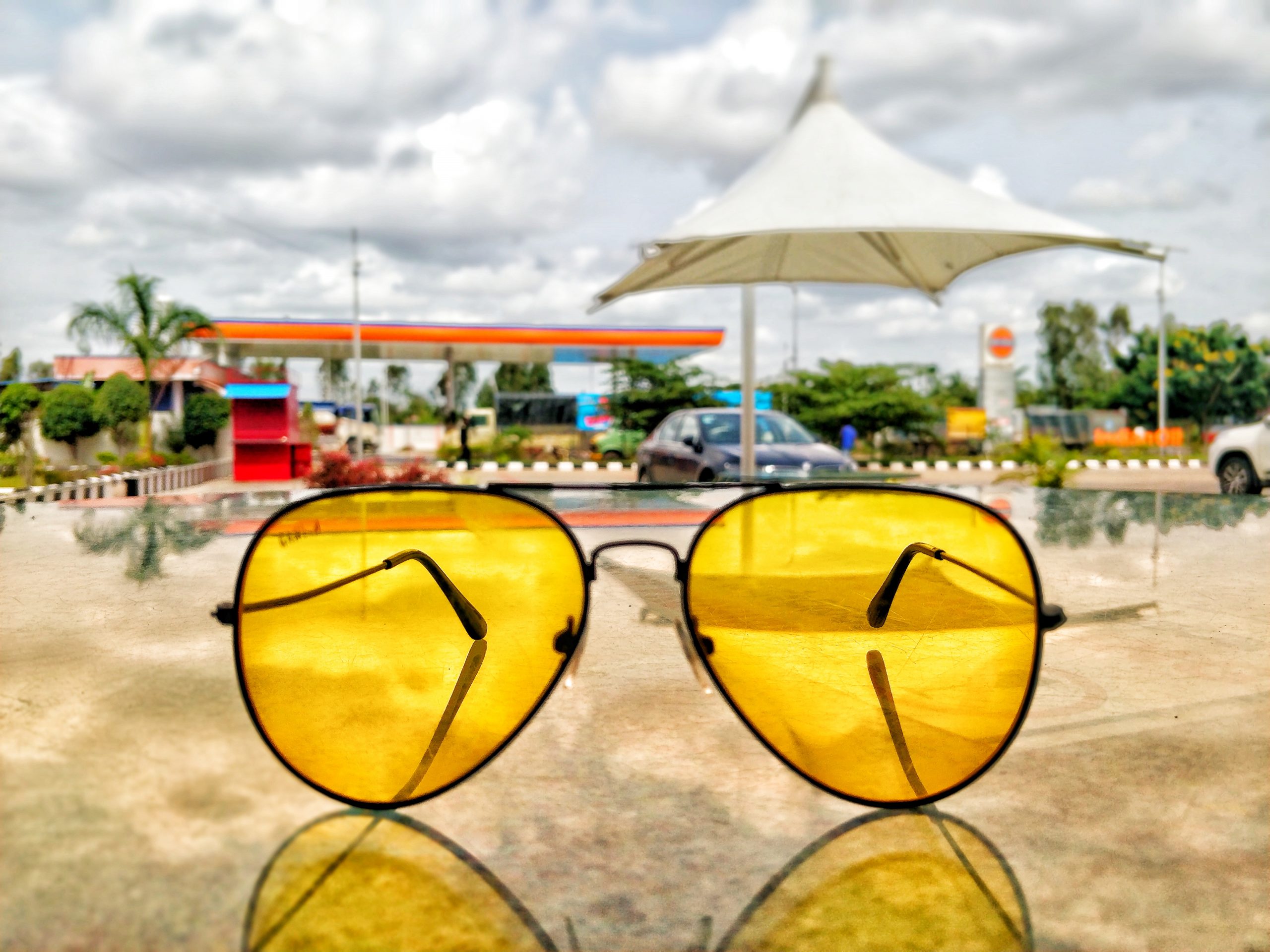 Sunglasses with yellow lens