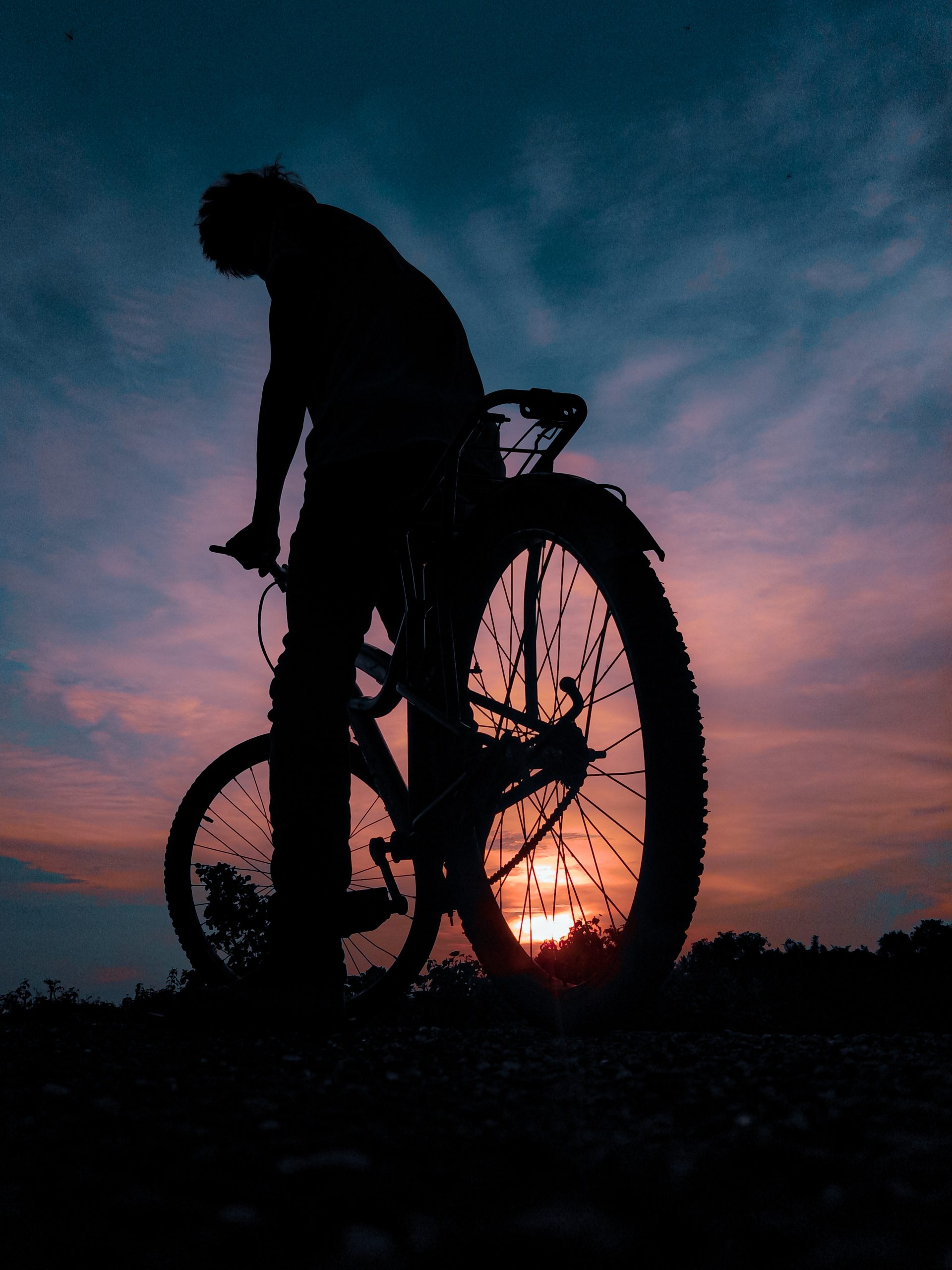 Boy on bicycle