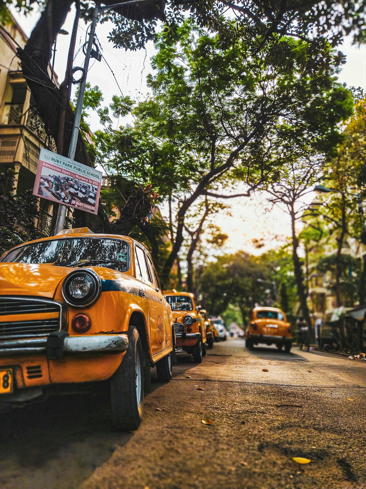 Taxi stand of a city