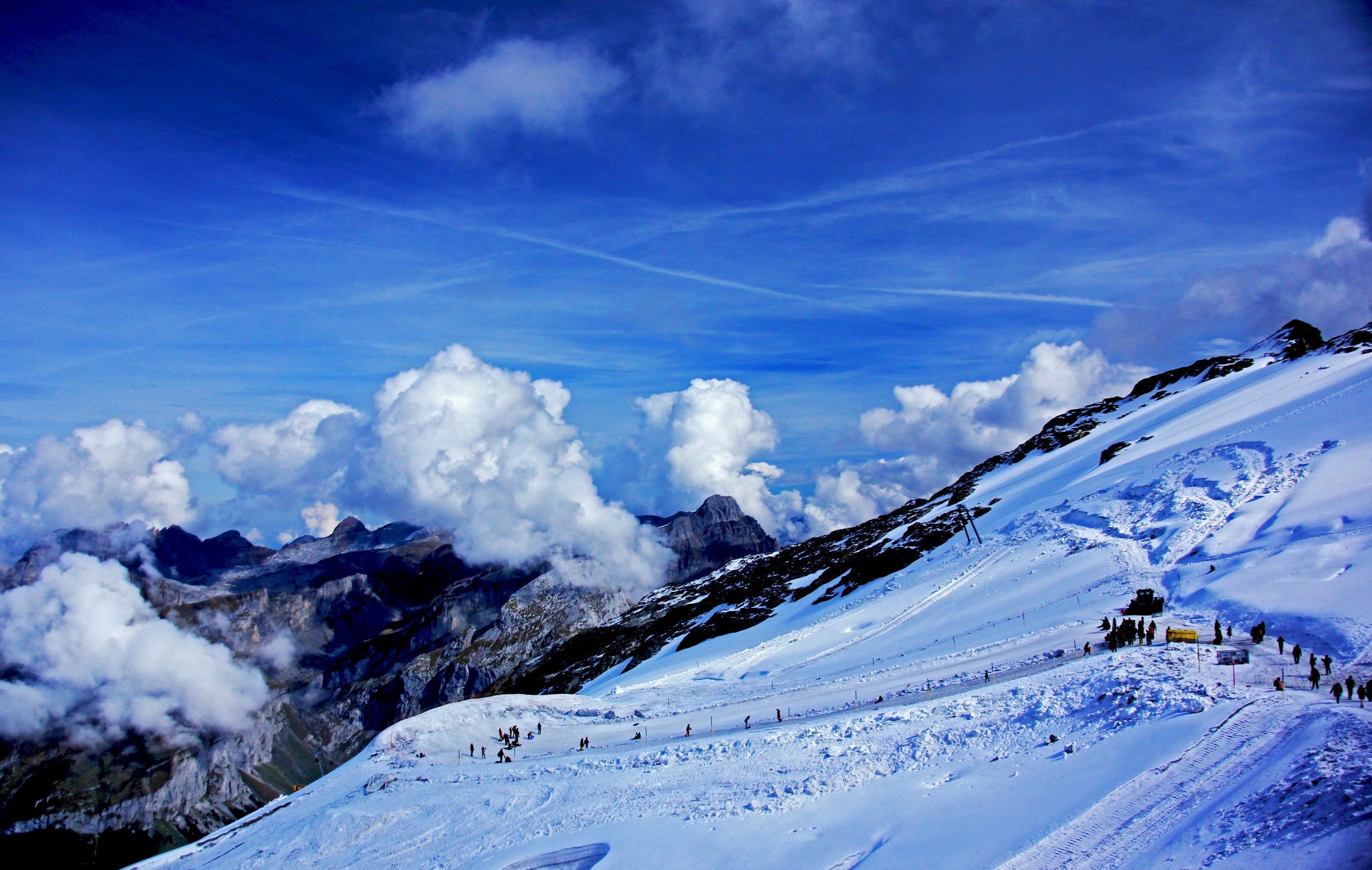 snow covered mountains