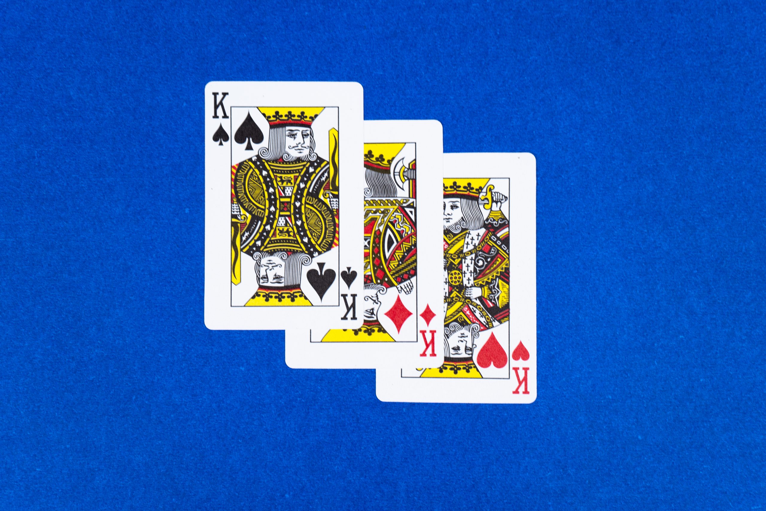 Three Kings of playing cards
