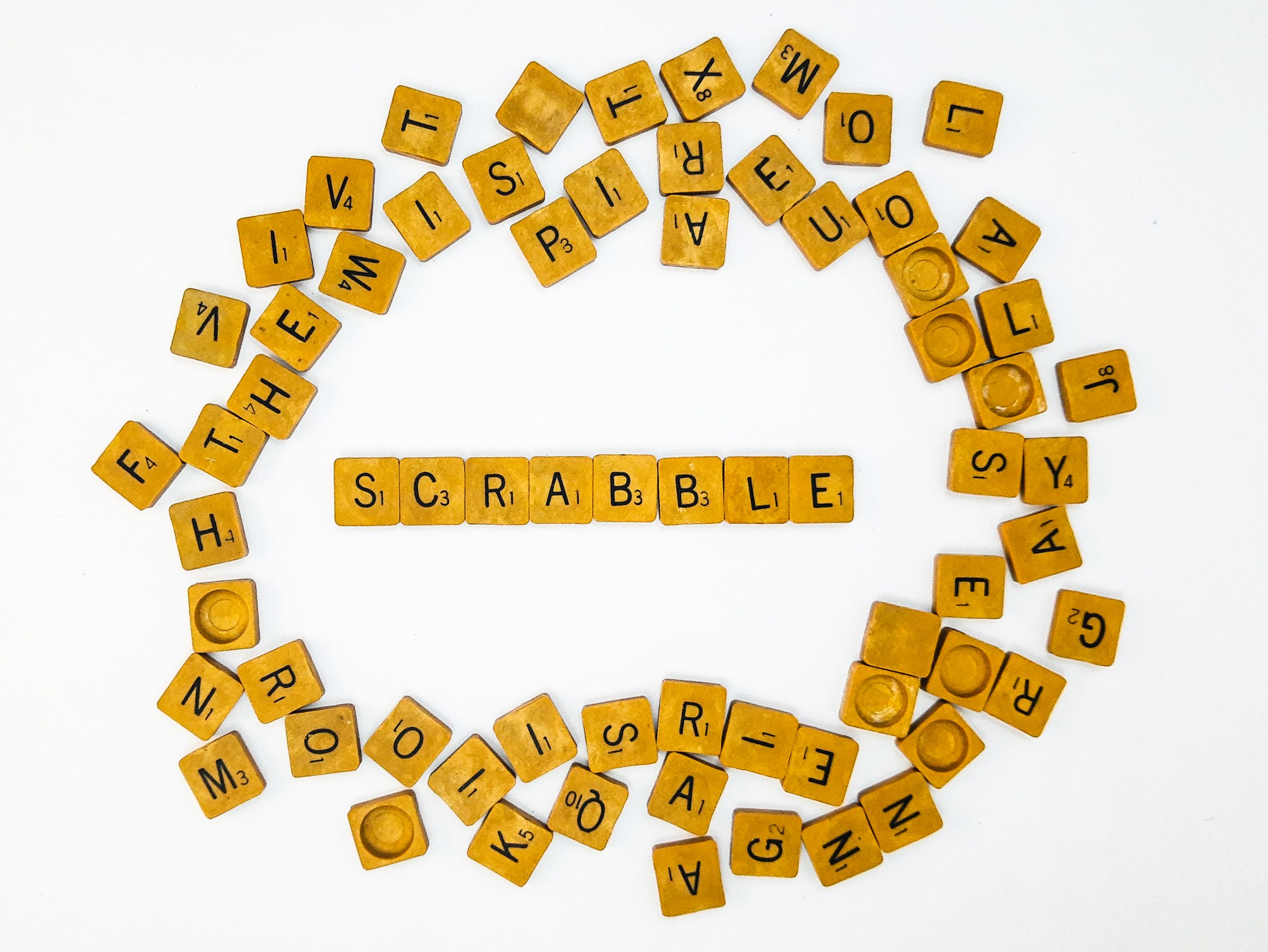 Top view of the game Scrabble
