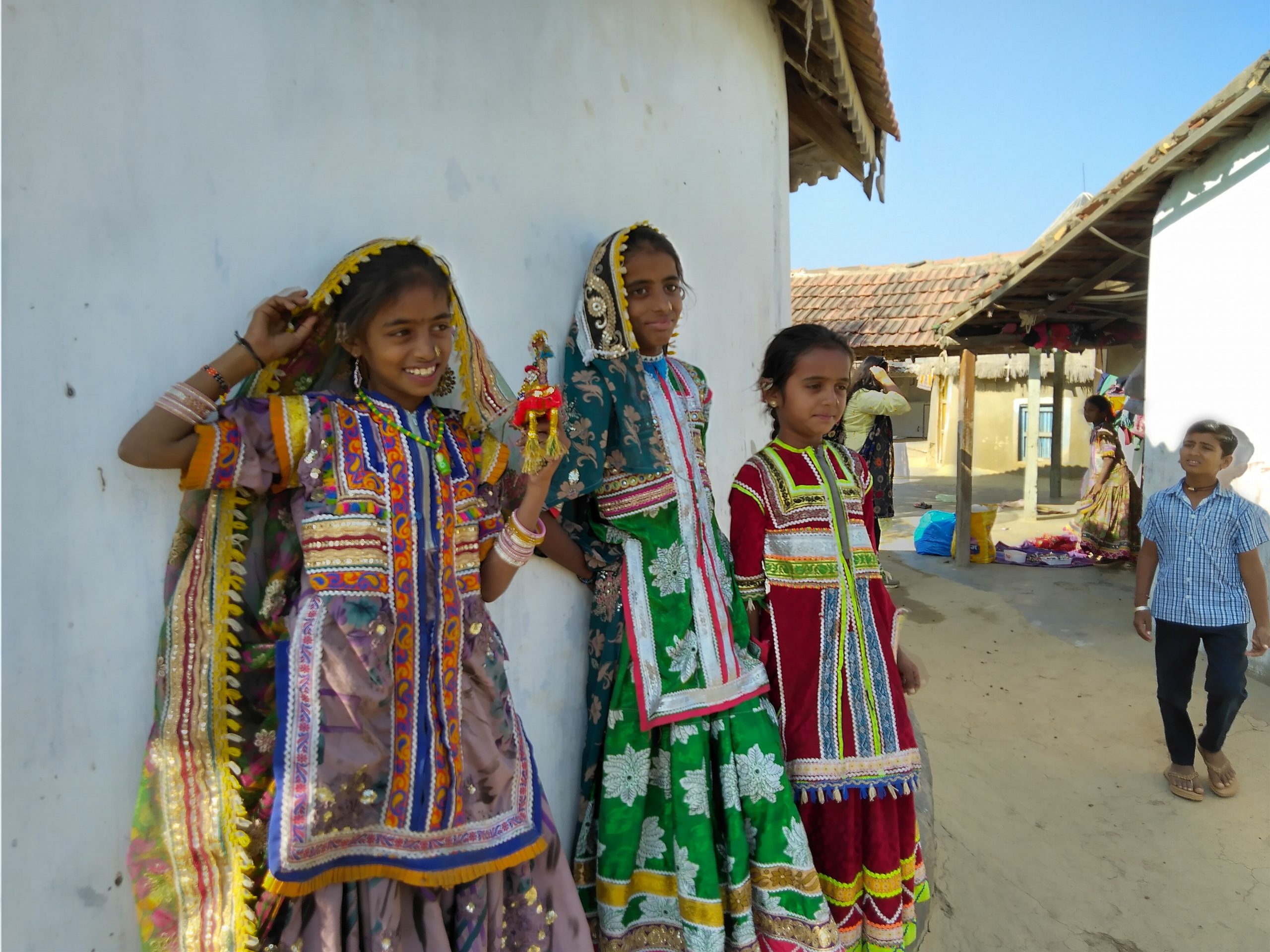 Tribal Girls Leaning on the Wall