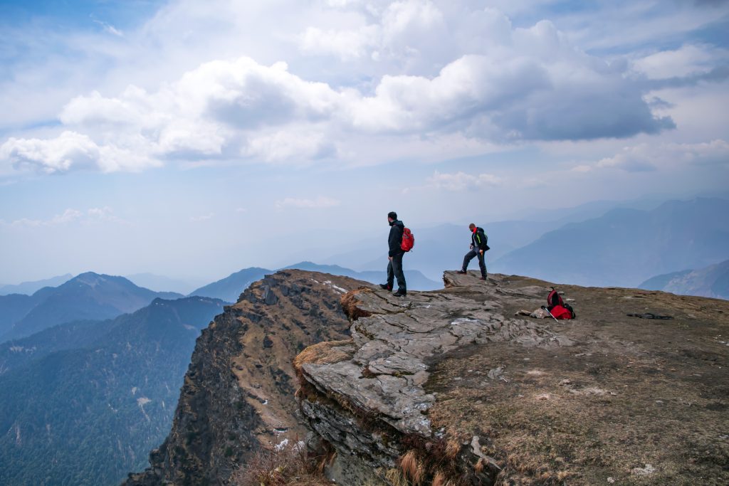 Two Trekkers On Mountain Edge - Pixahive