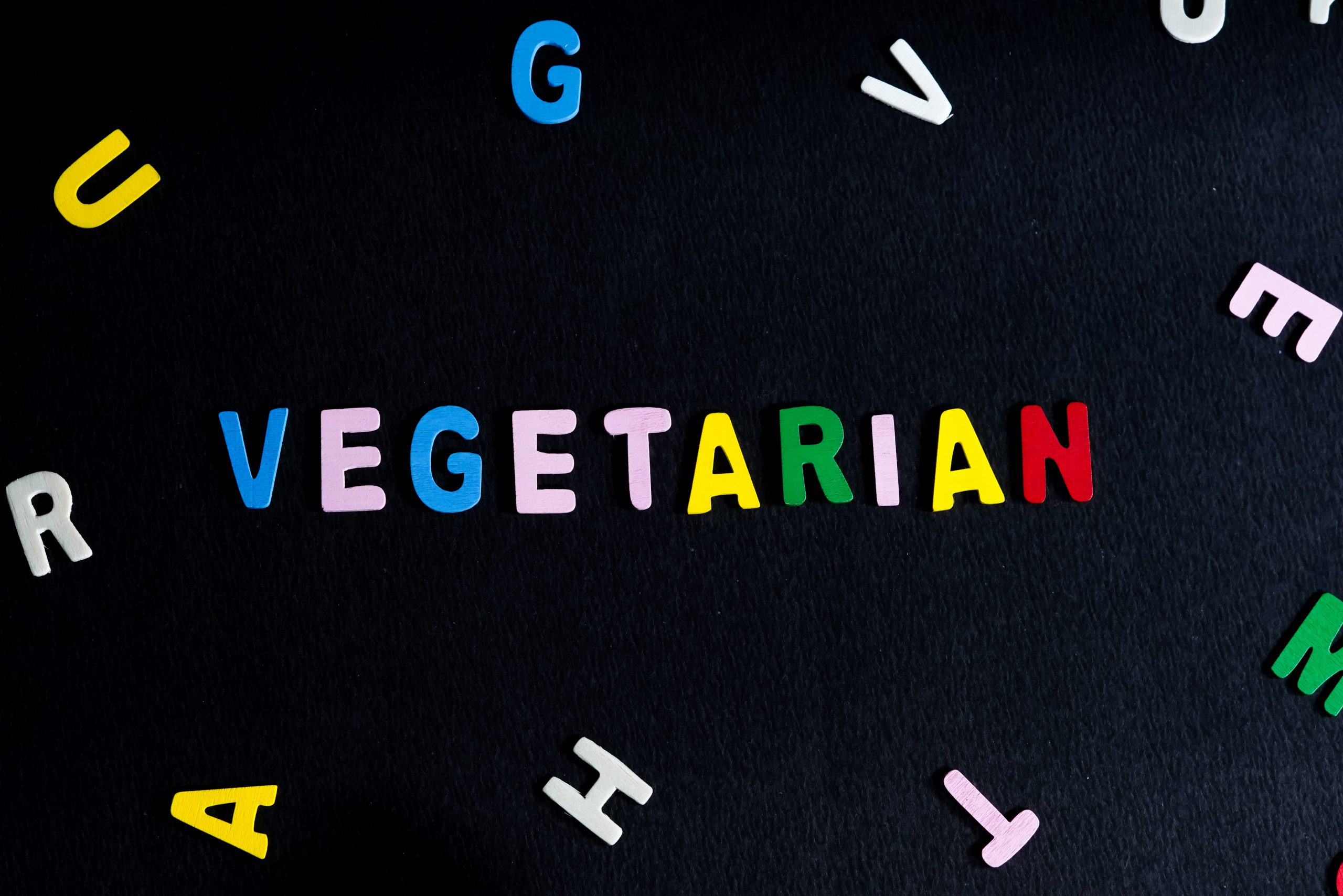 Vegetarian written on scrabble