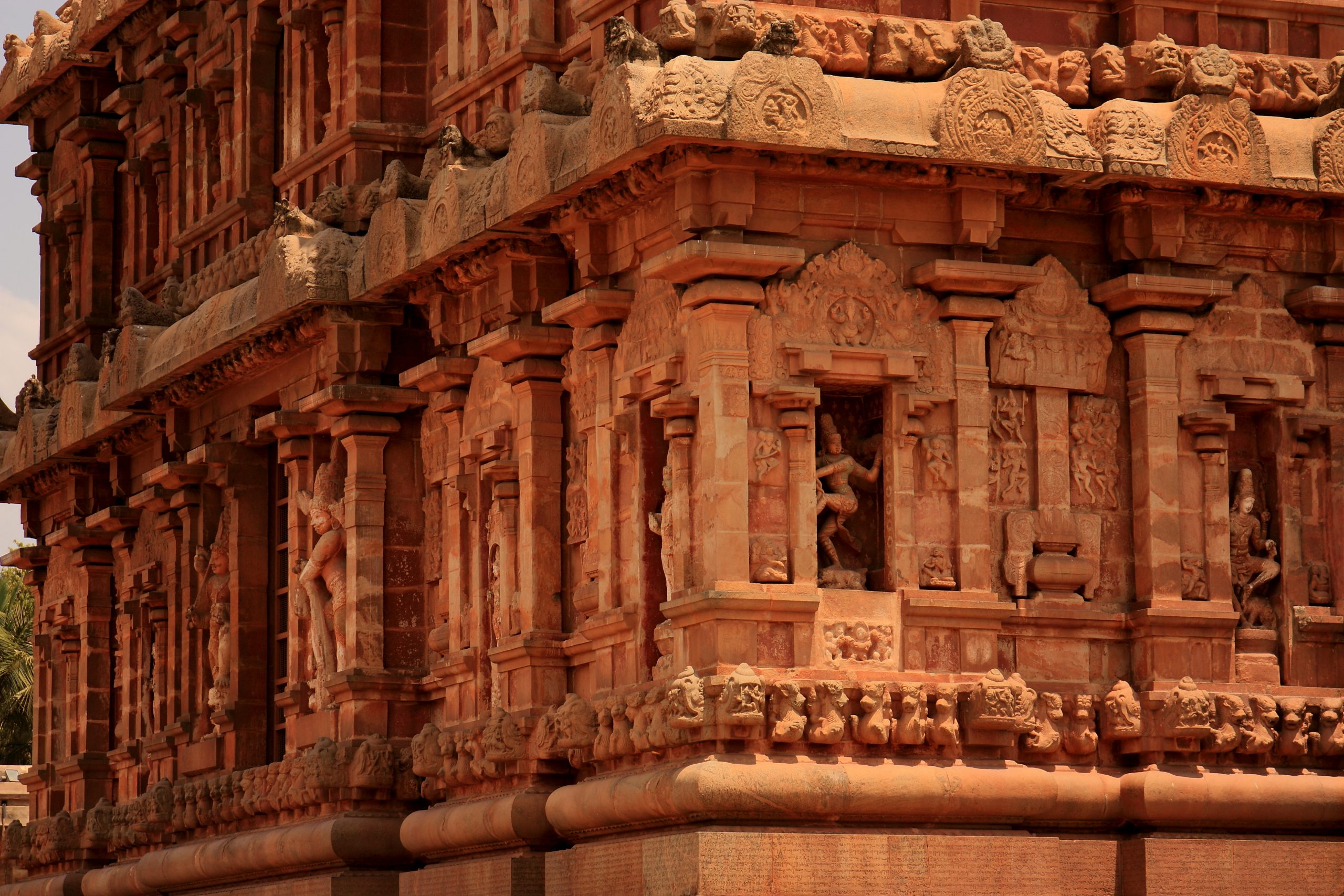 Walls of Brihadishvara Temple in Tamil Nadu