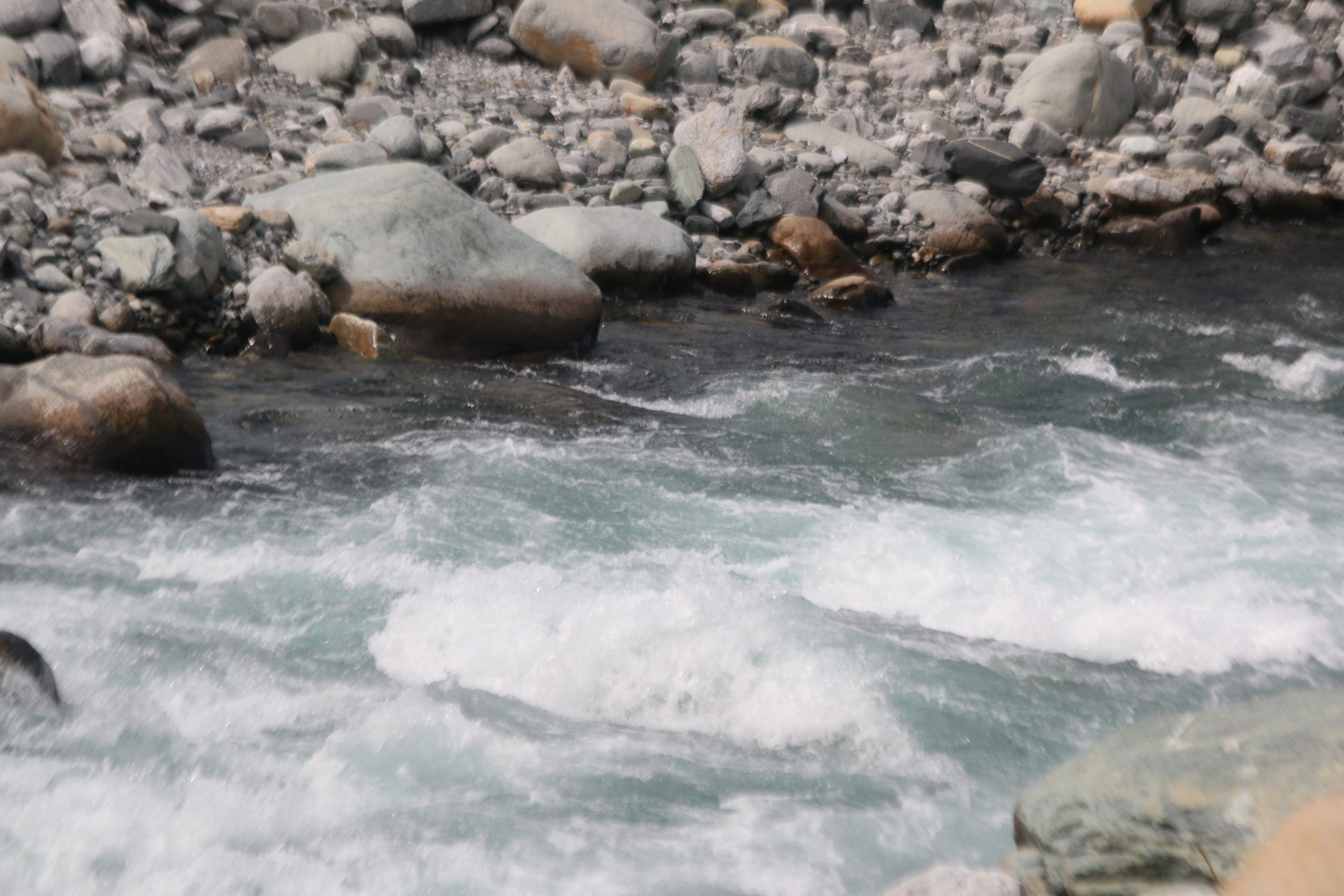 Water flowing in the river