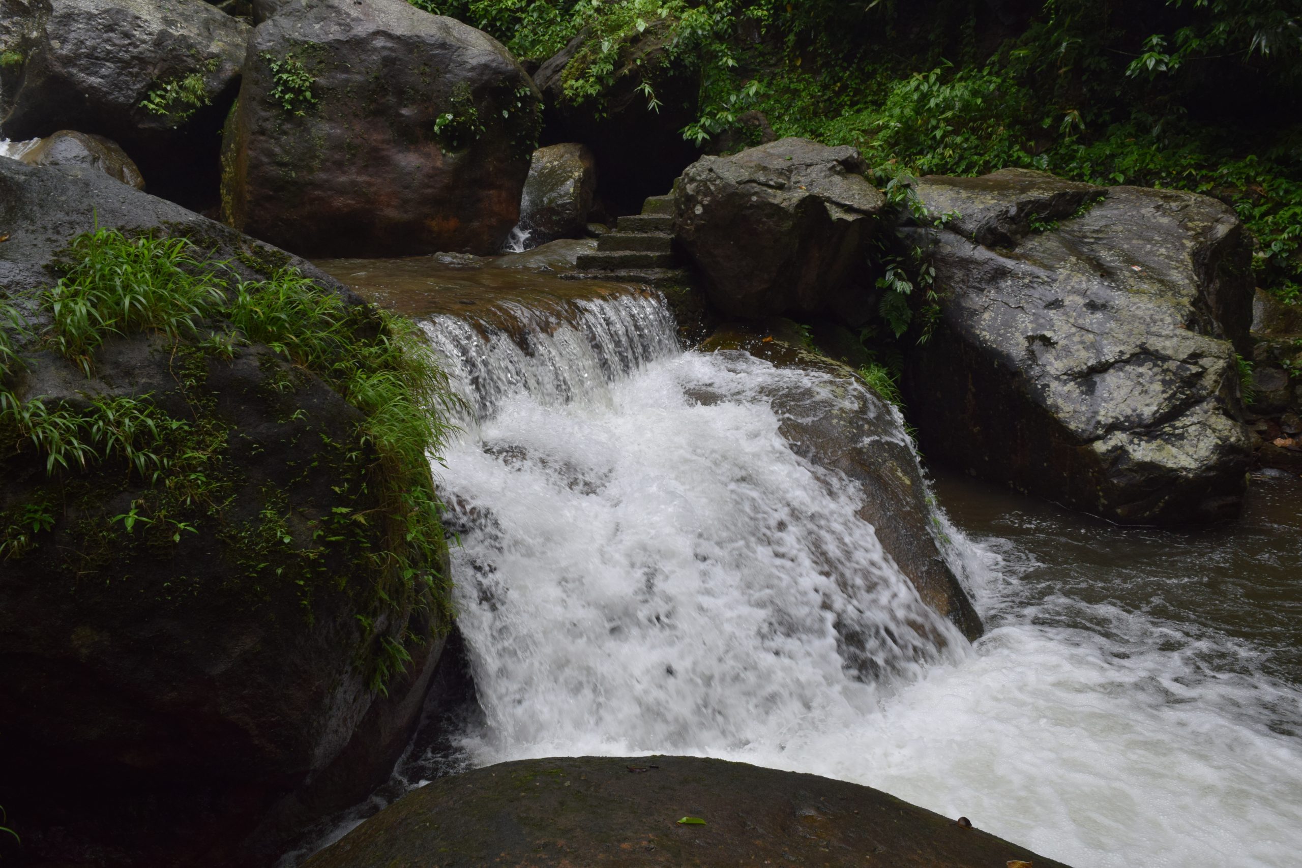 Water stream through rocks