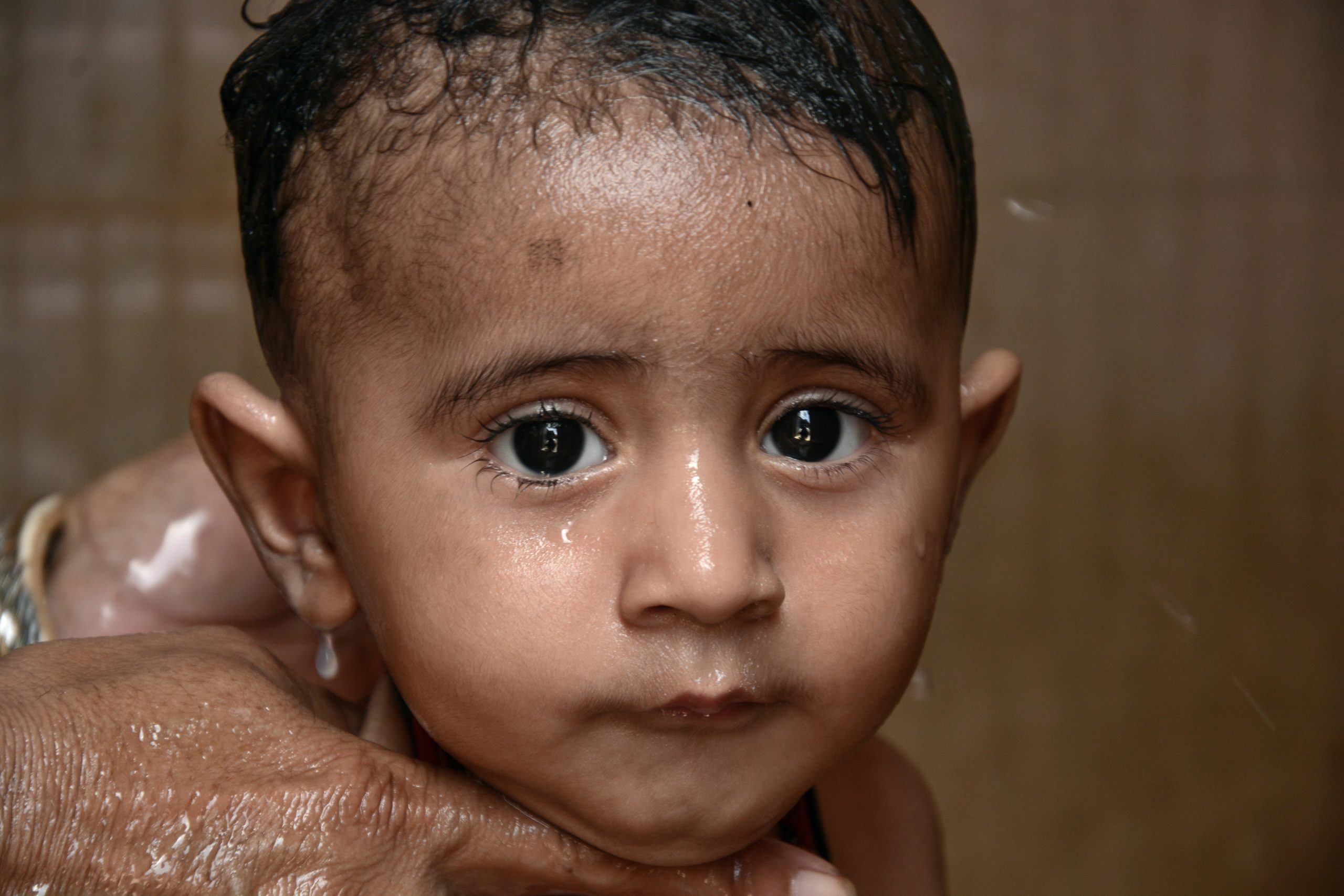 Wet little boy