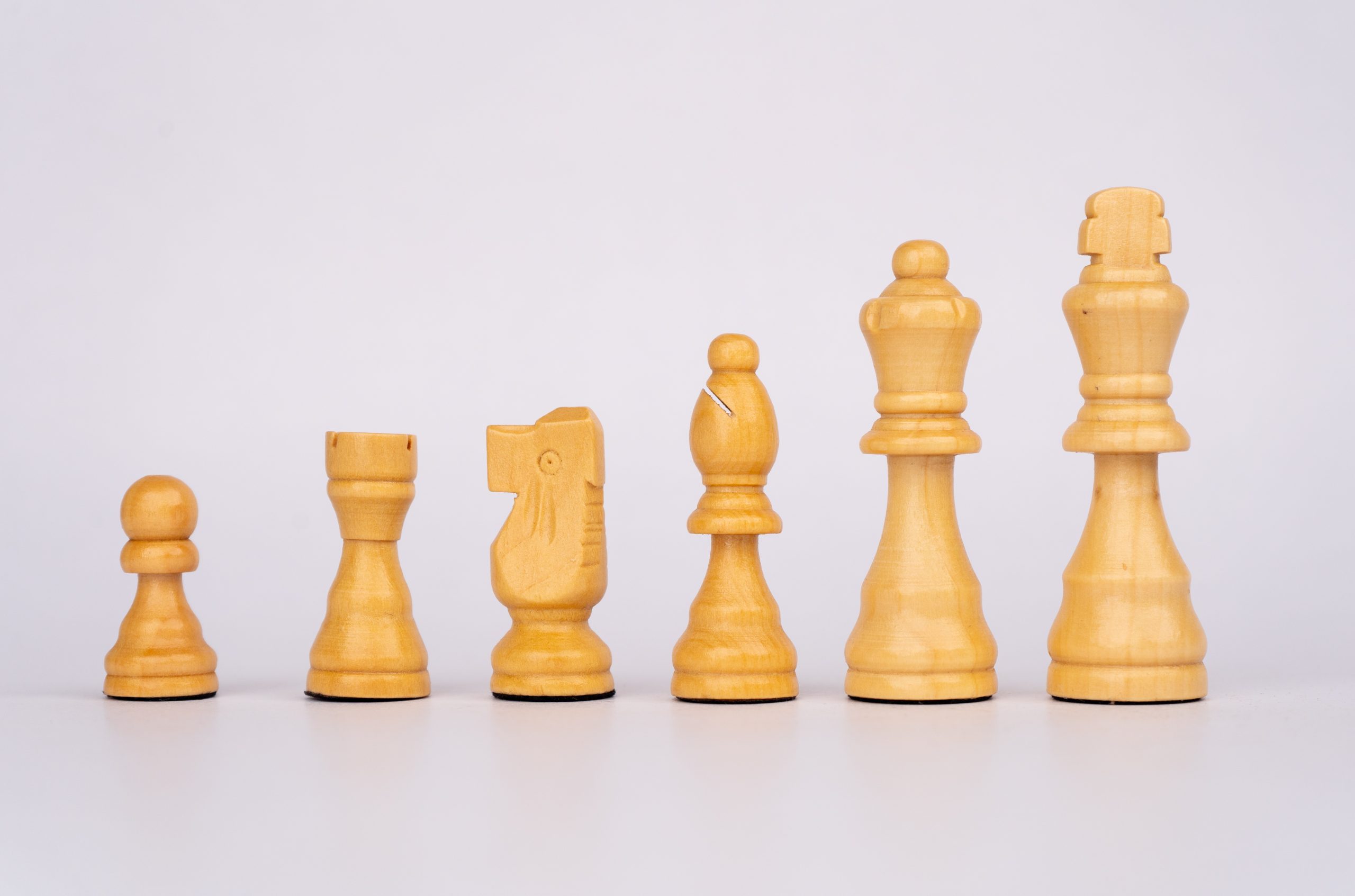 White chess pieces in order