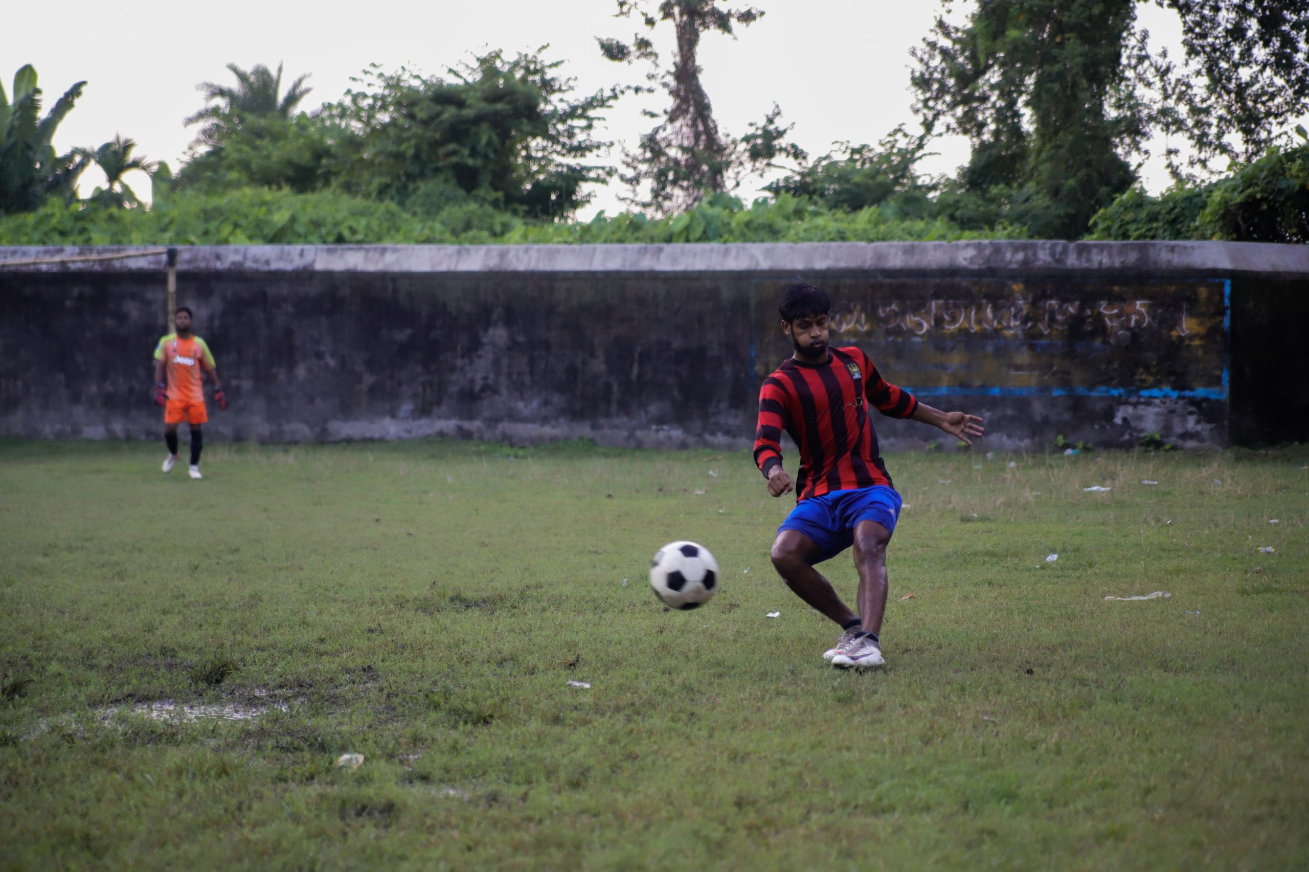 player playing football