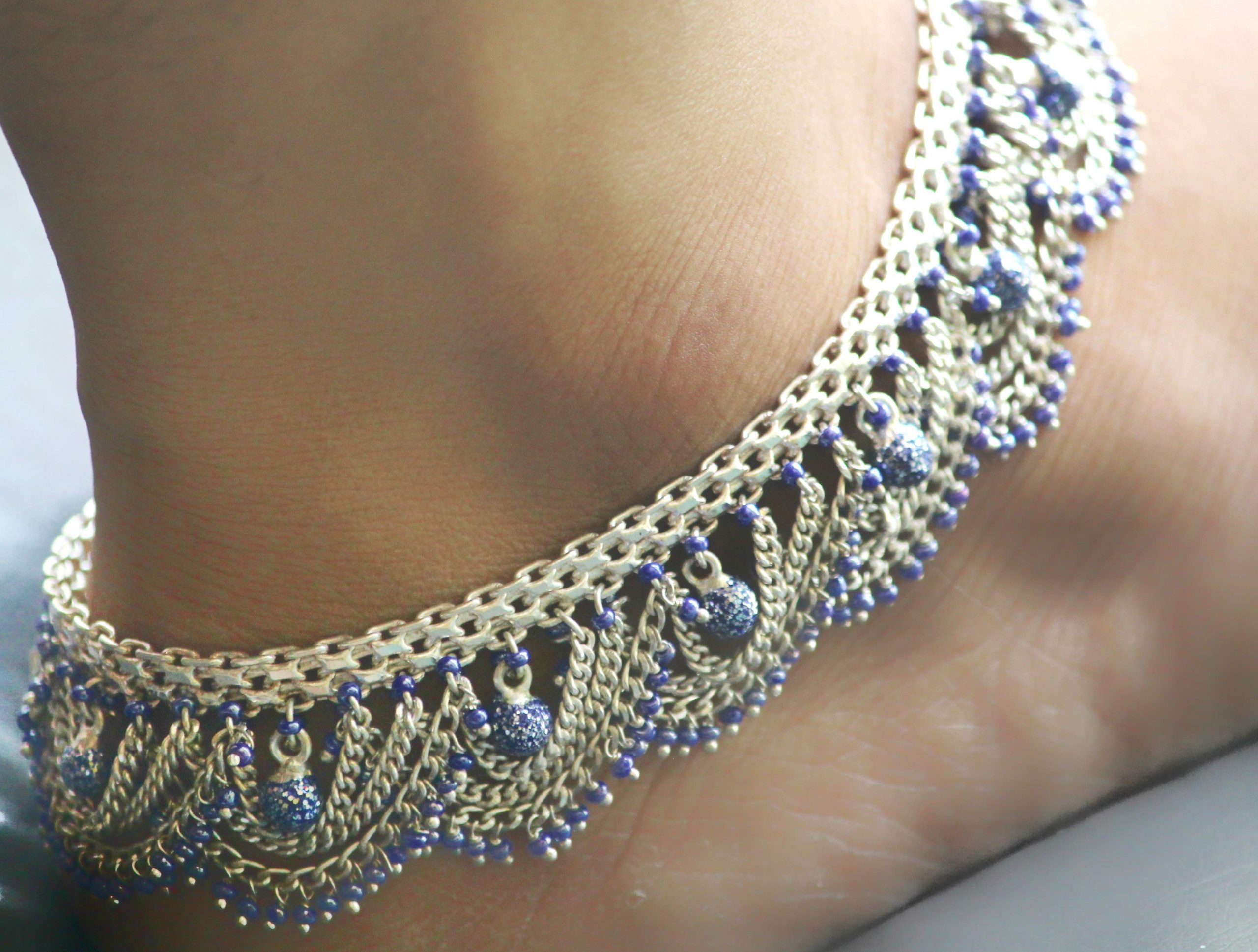 A Lady wearing Anklets