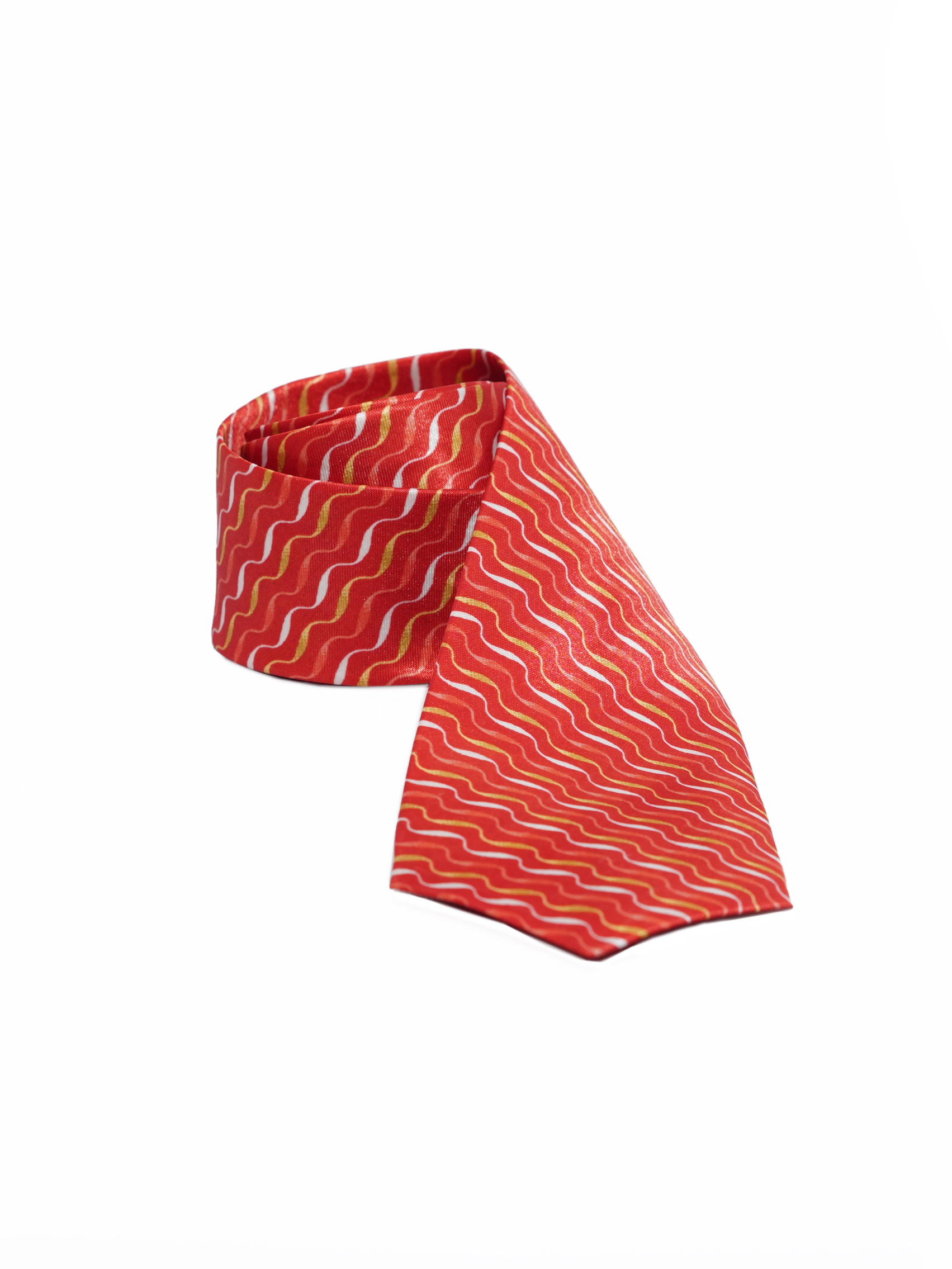 A Orange Colour Tie with multi strip