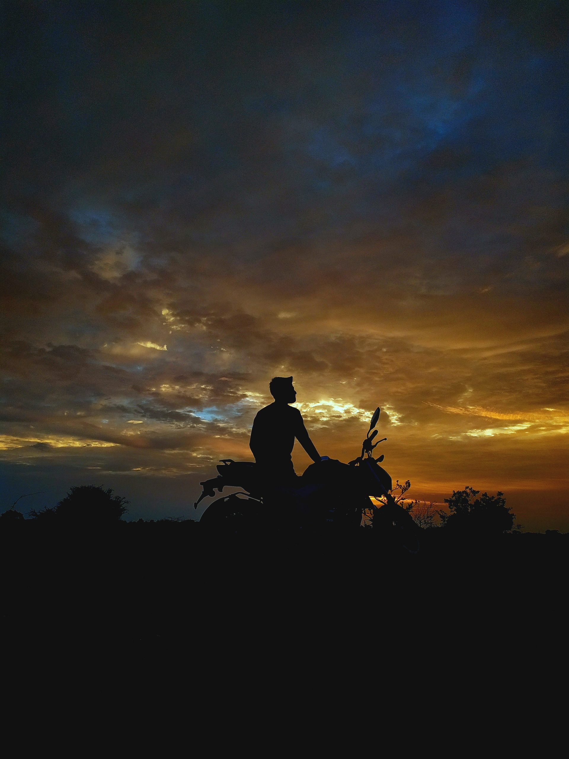 A biker during sunset