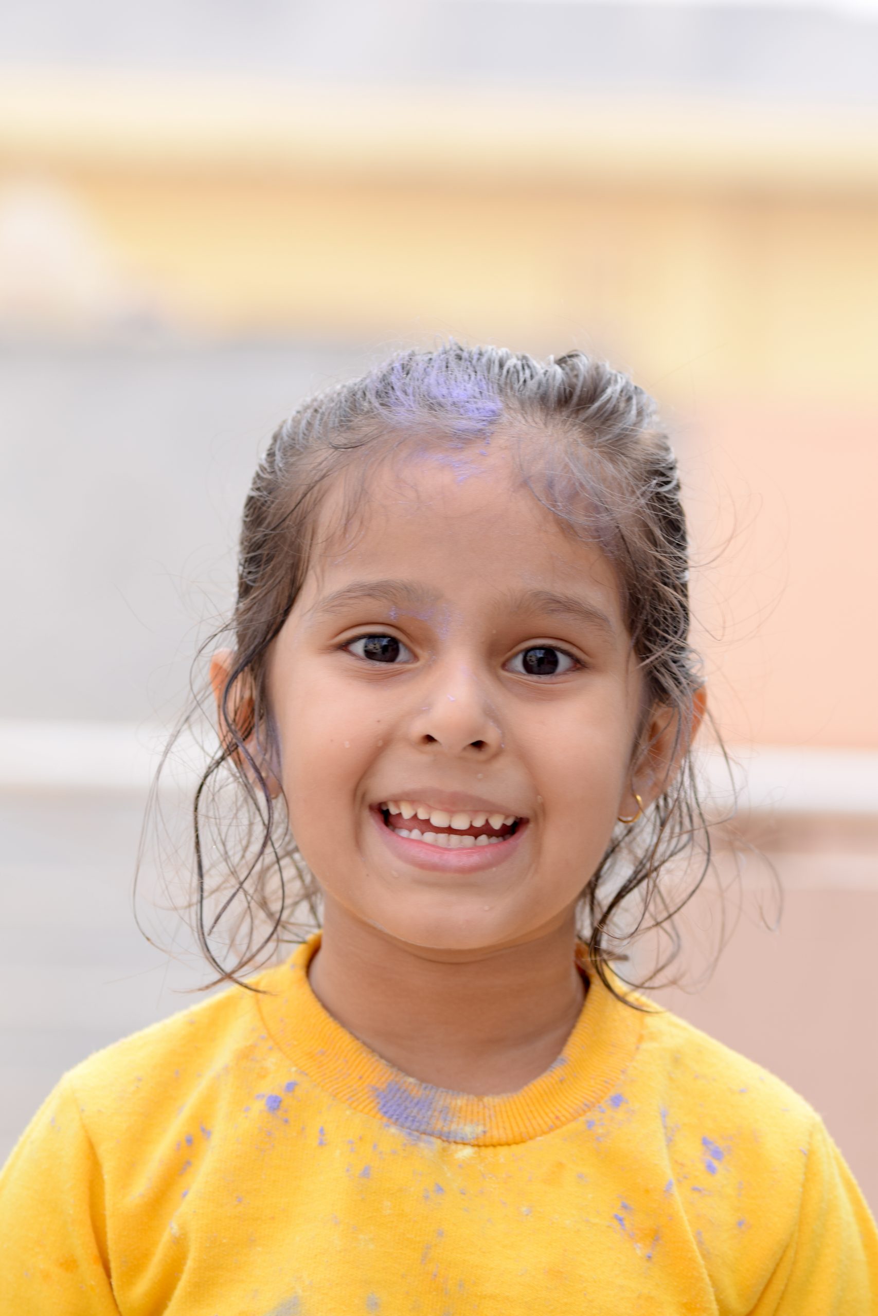 A cute little girl smiling