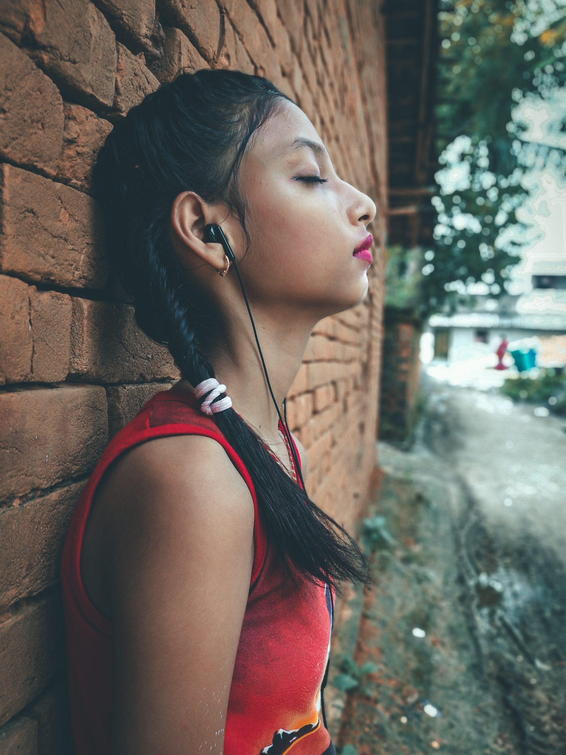 Girl listening music