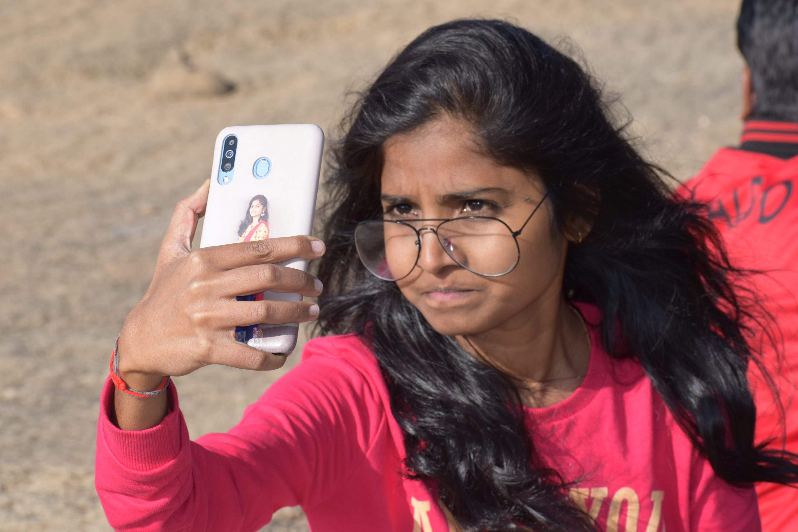 A girl taking selfie