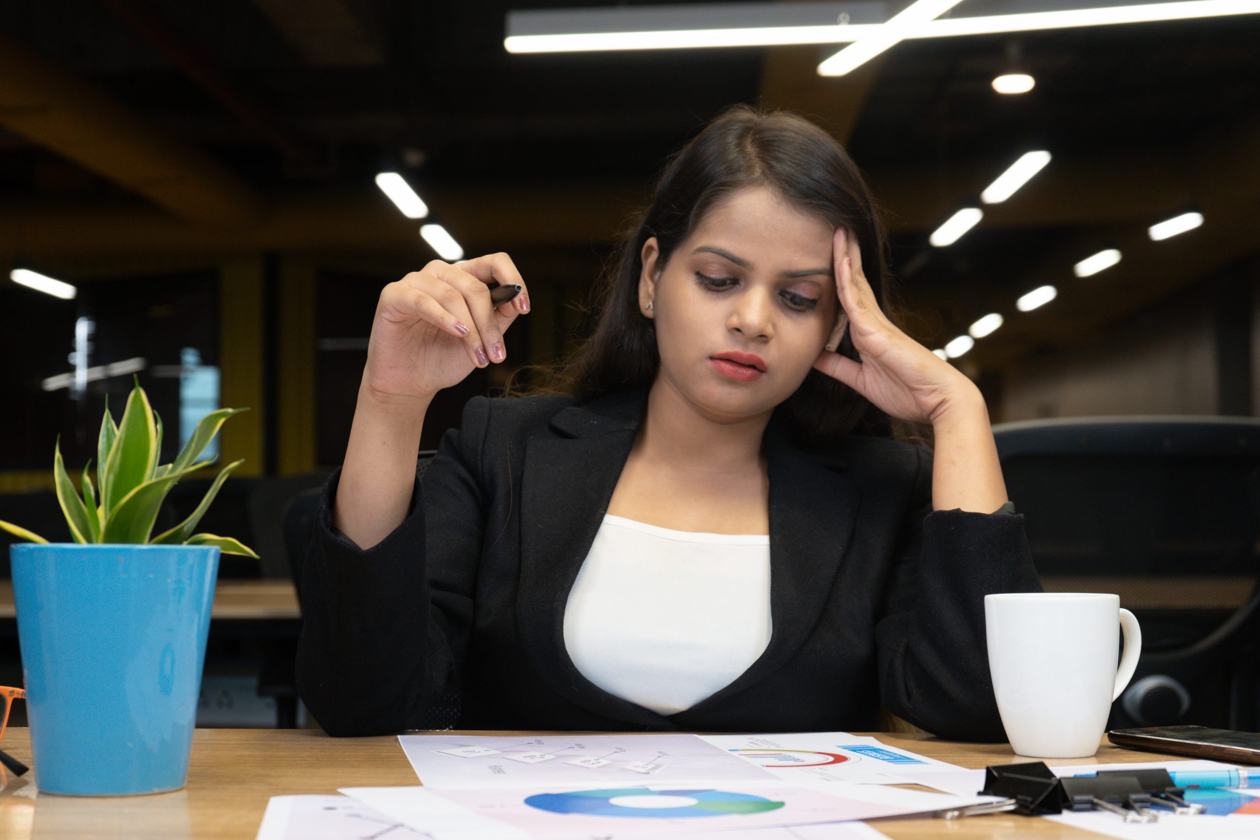 girl working in office