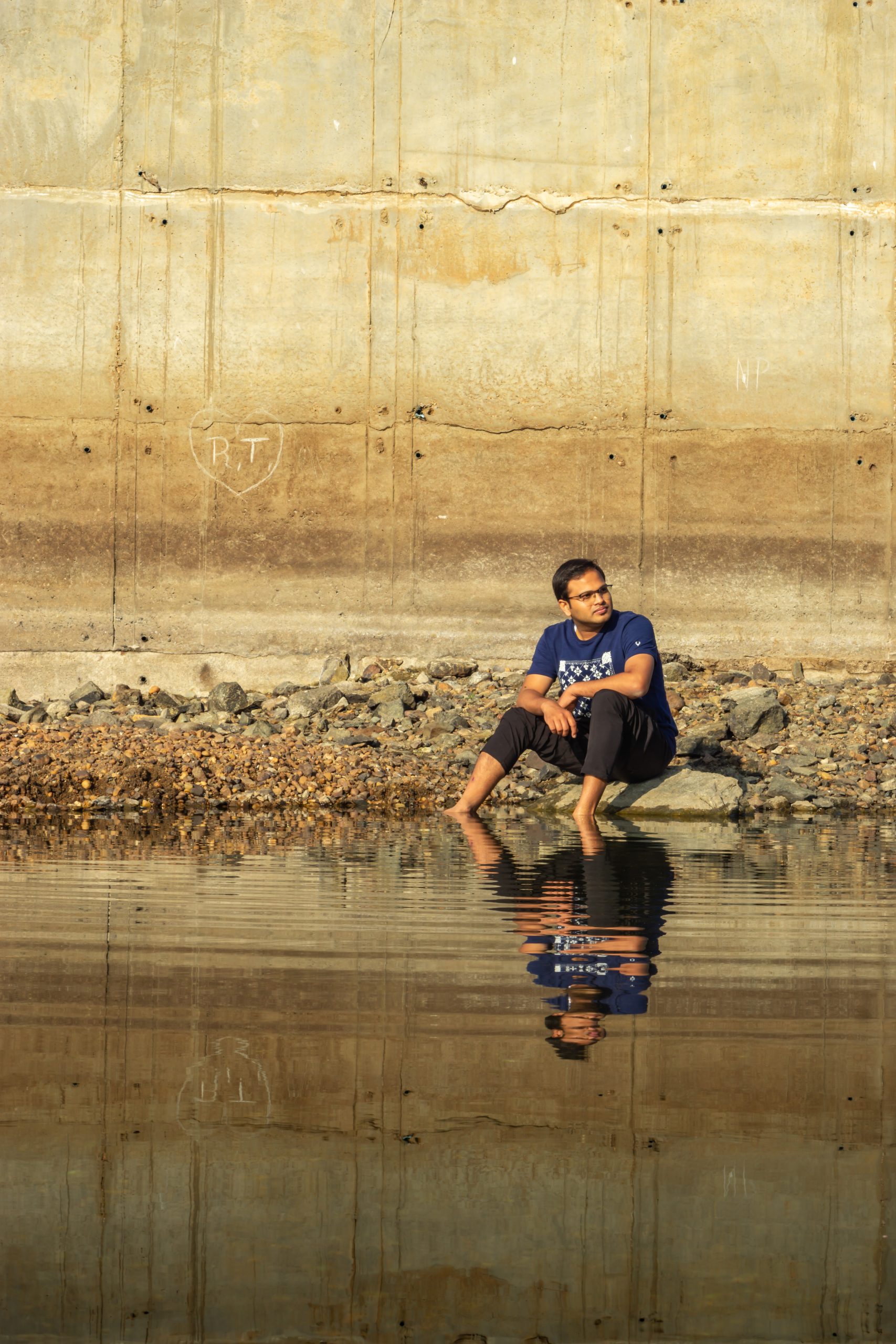 Man sitting on the rock