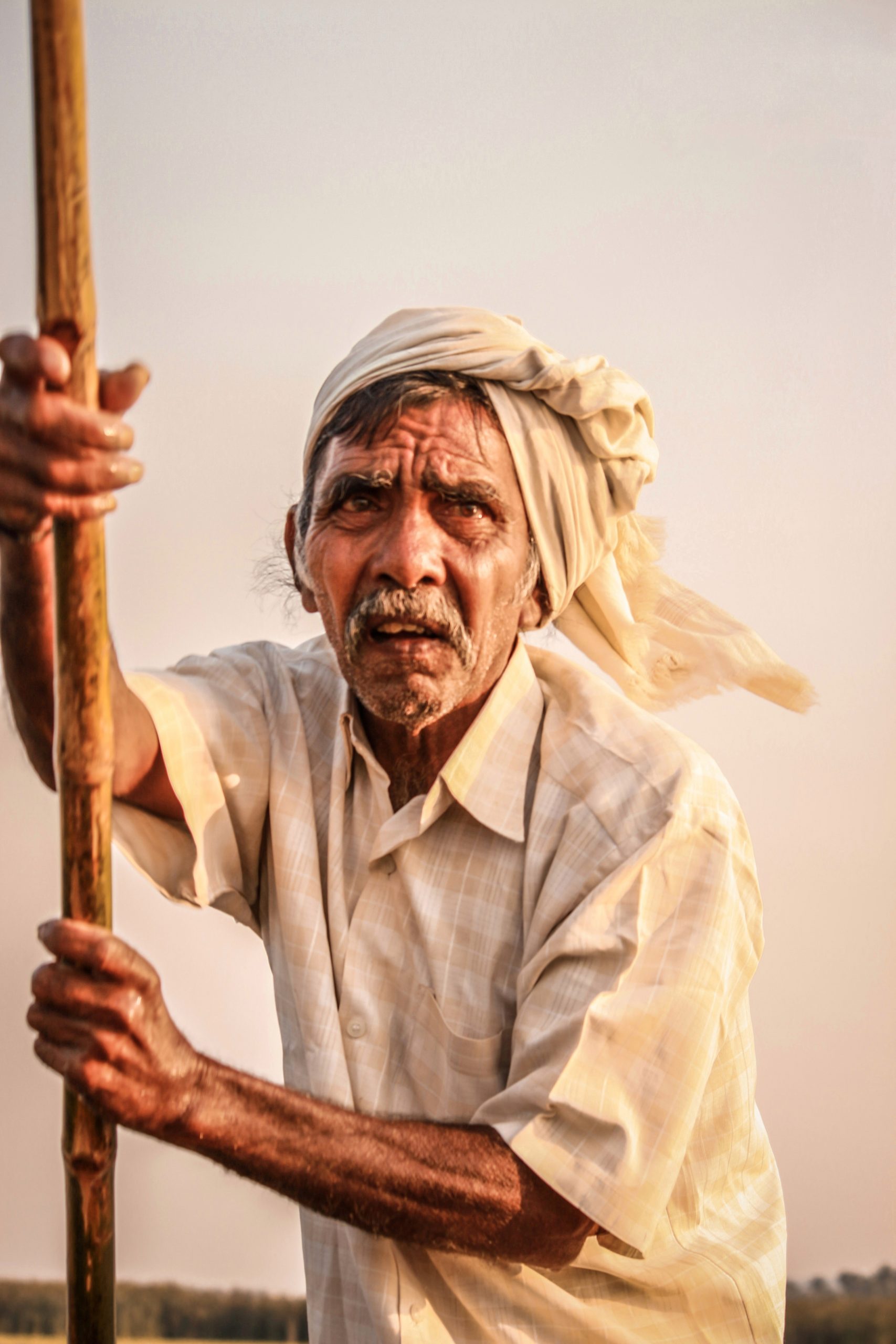 An old man in a village