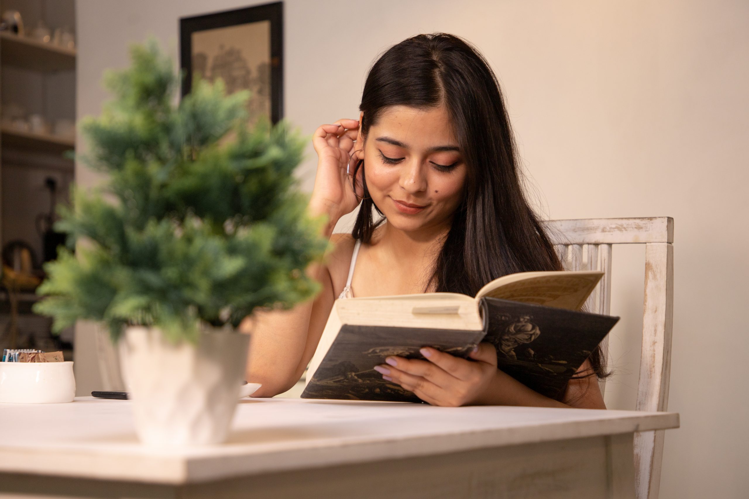 girl reading a book