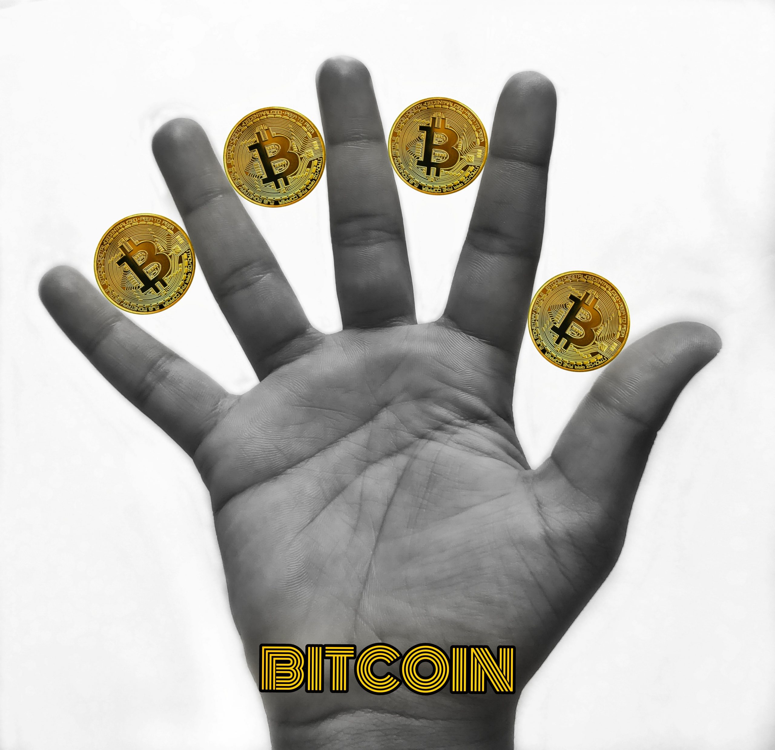 Bitcoin stickers used and highlighted