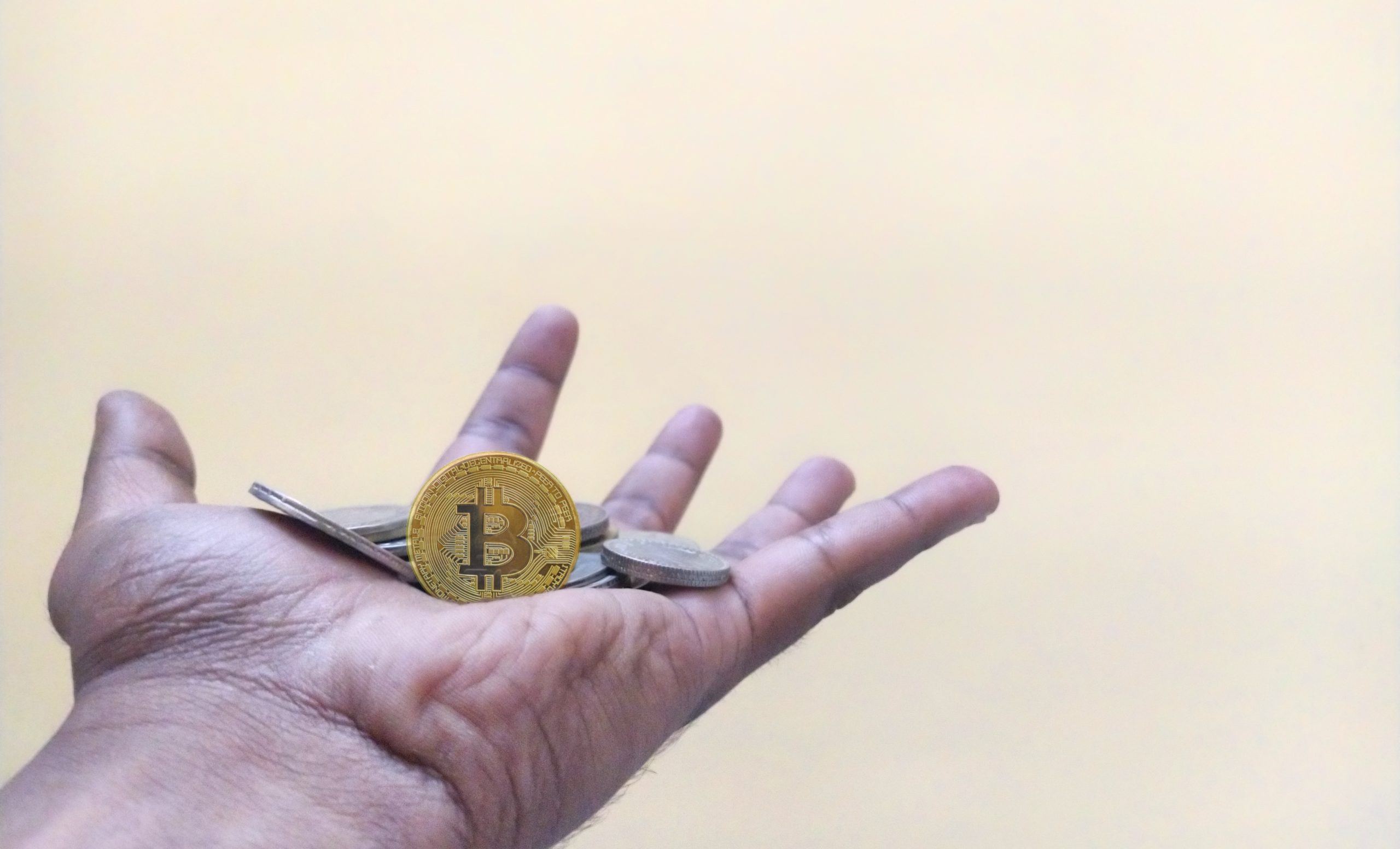 Bitcoins in hand