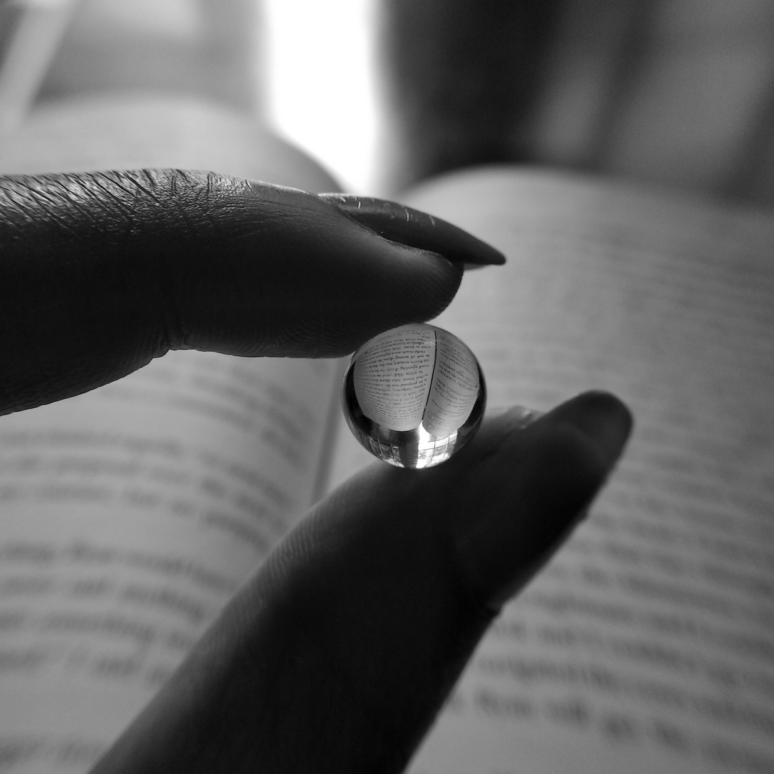 Holding a lensball in fingers