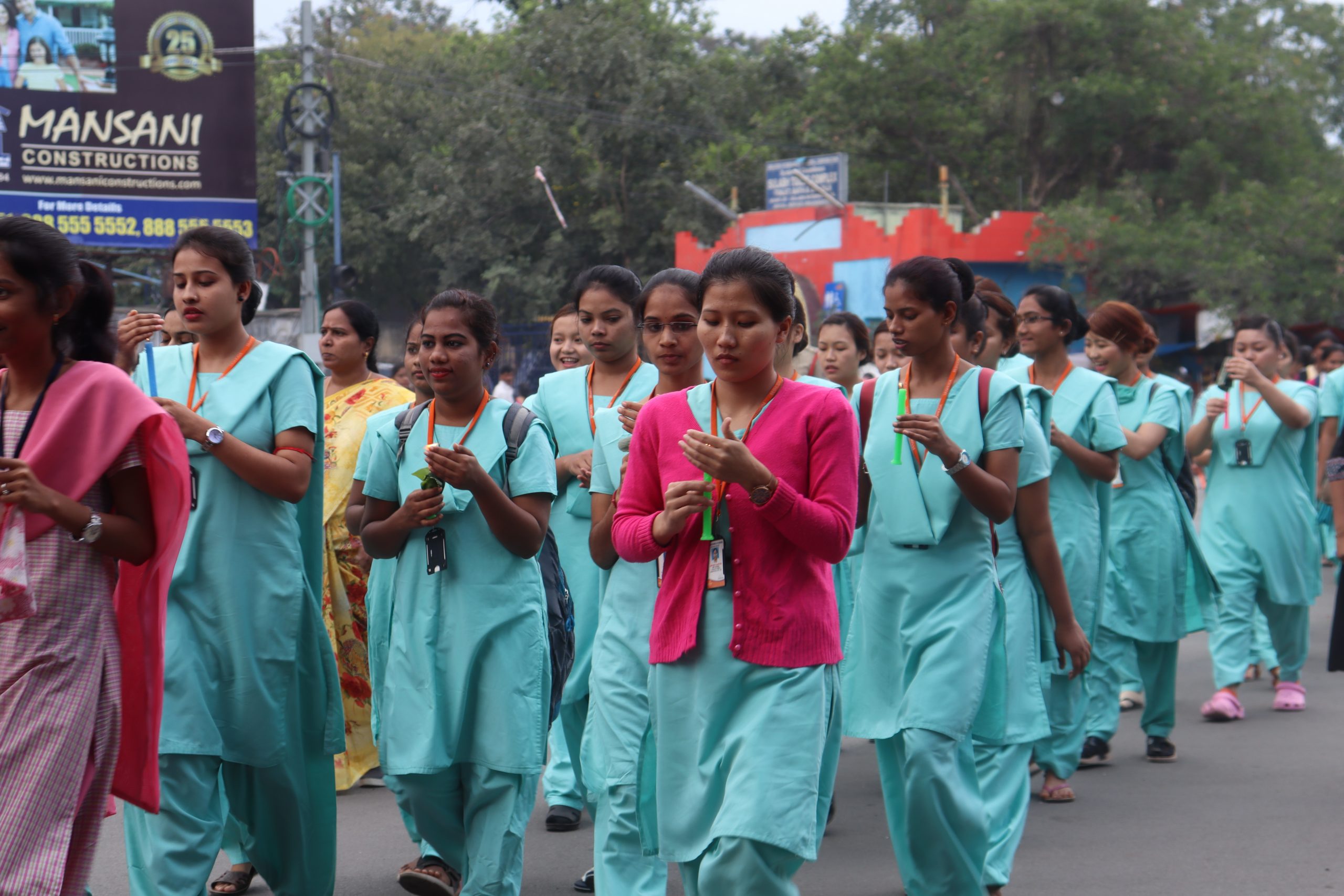 Candle march by girls