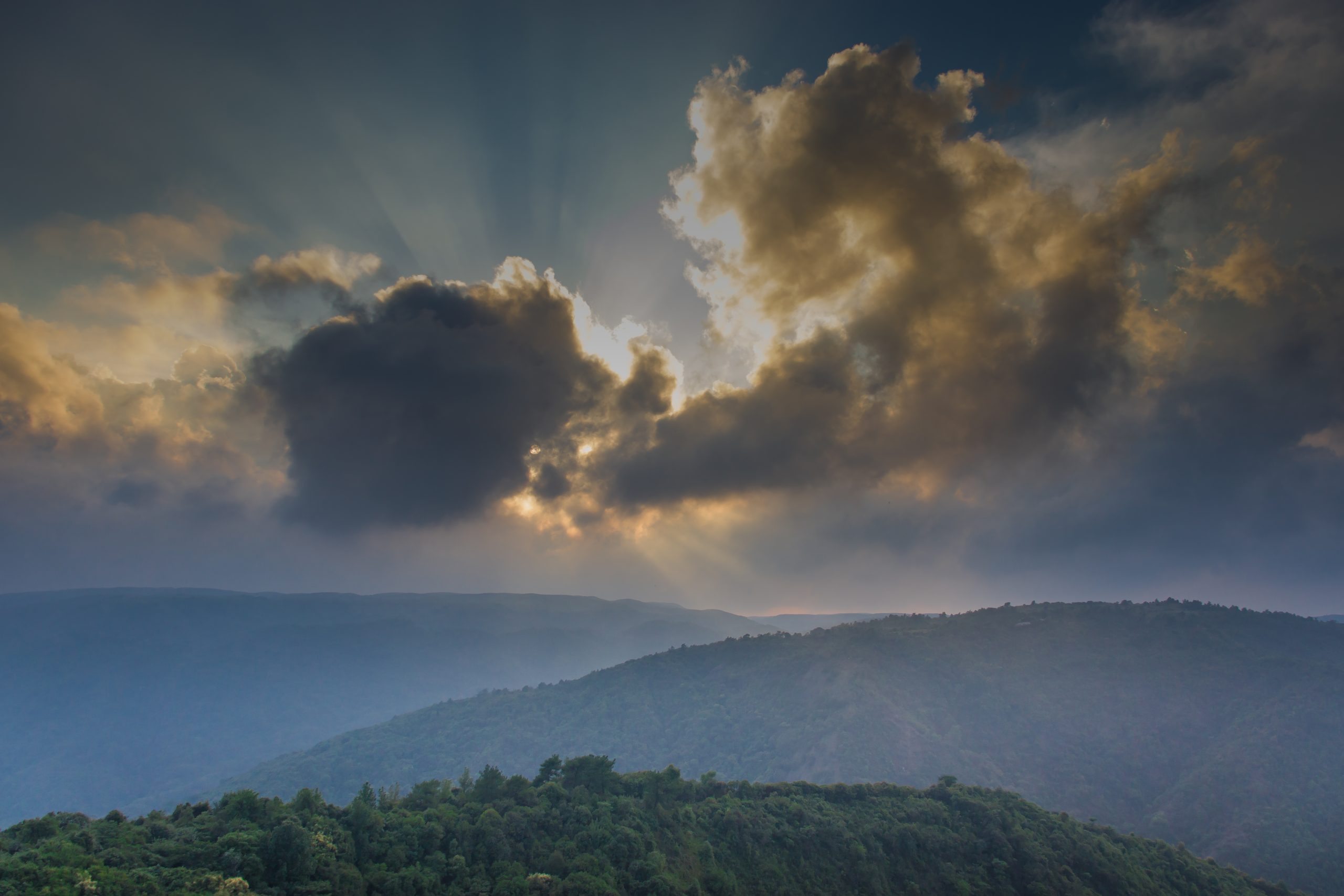 Clouds over mountains