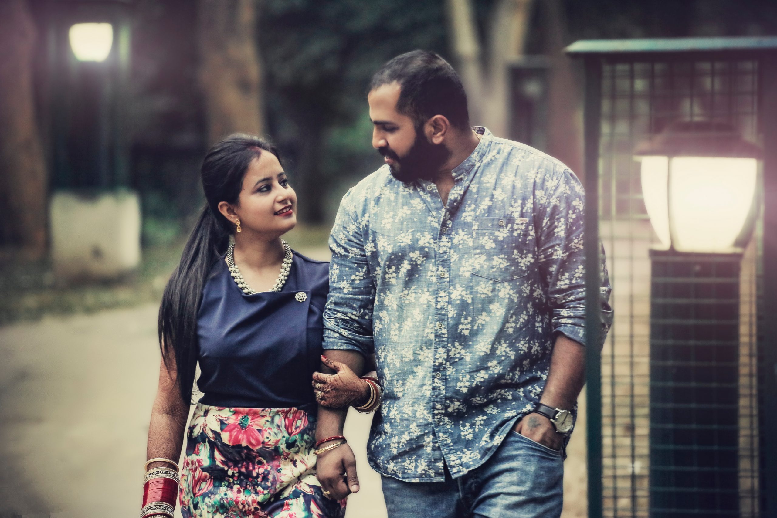 Couple walking at street