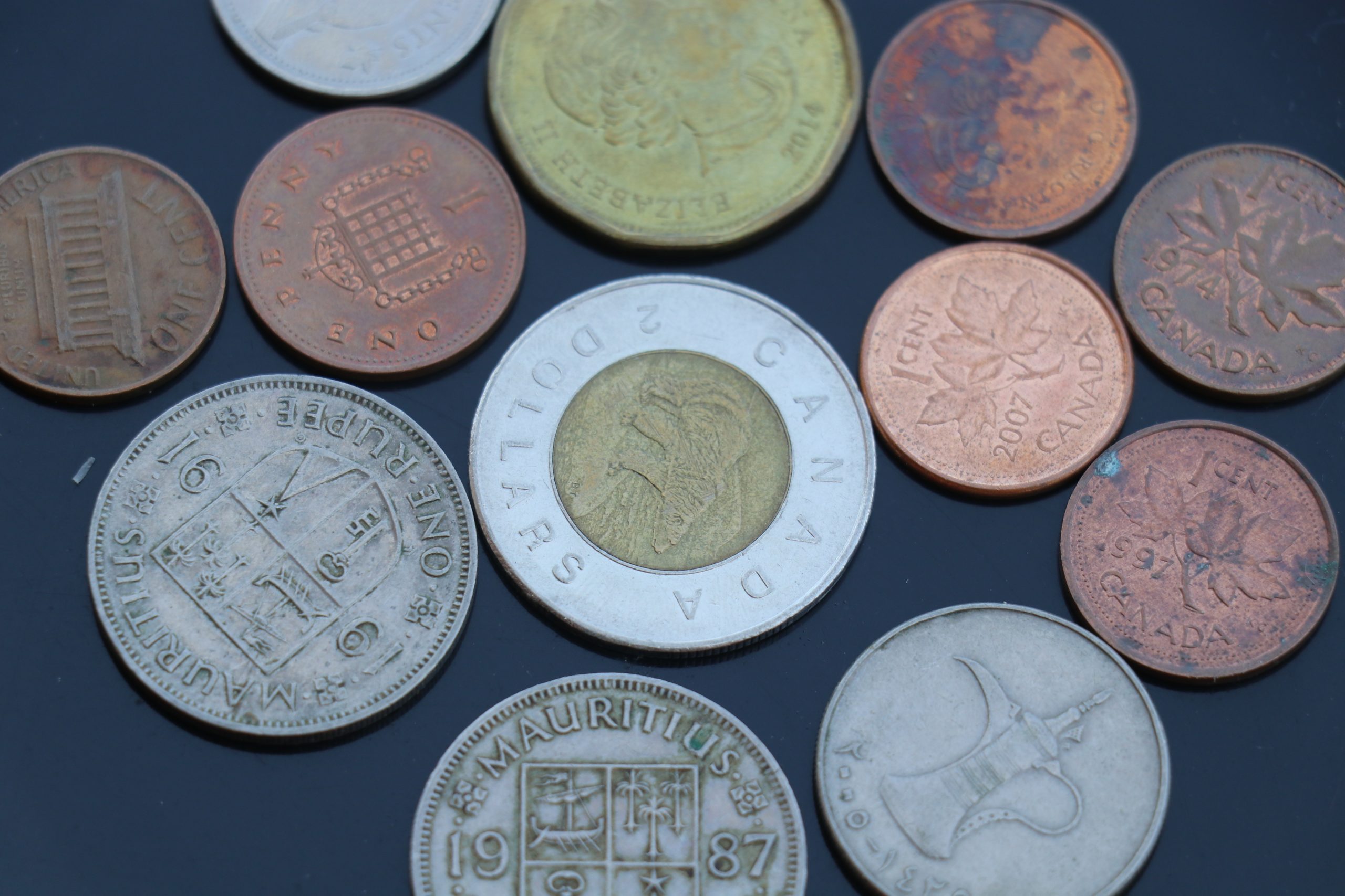 Currency coin of different nations