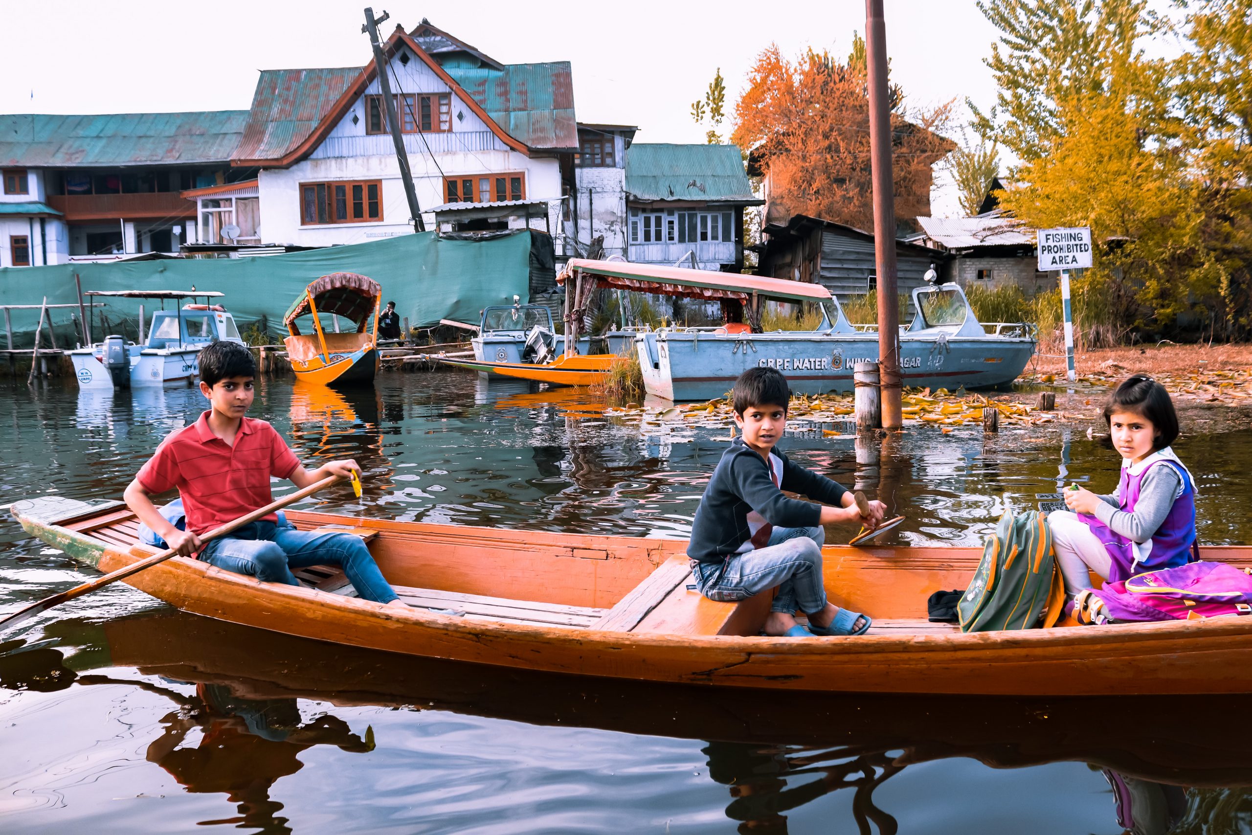 Kids in the boat