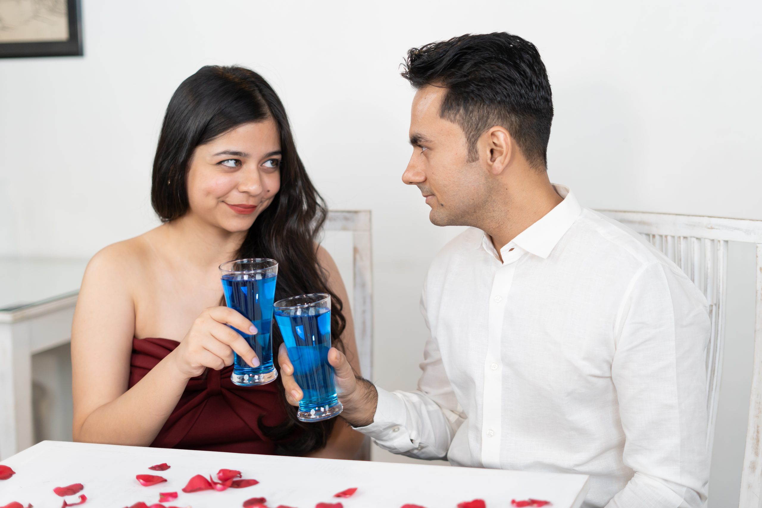 Eye contact between boy and girl