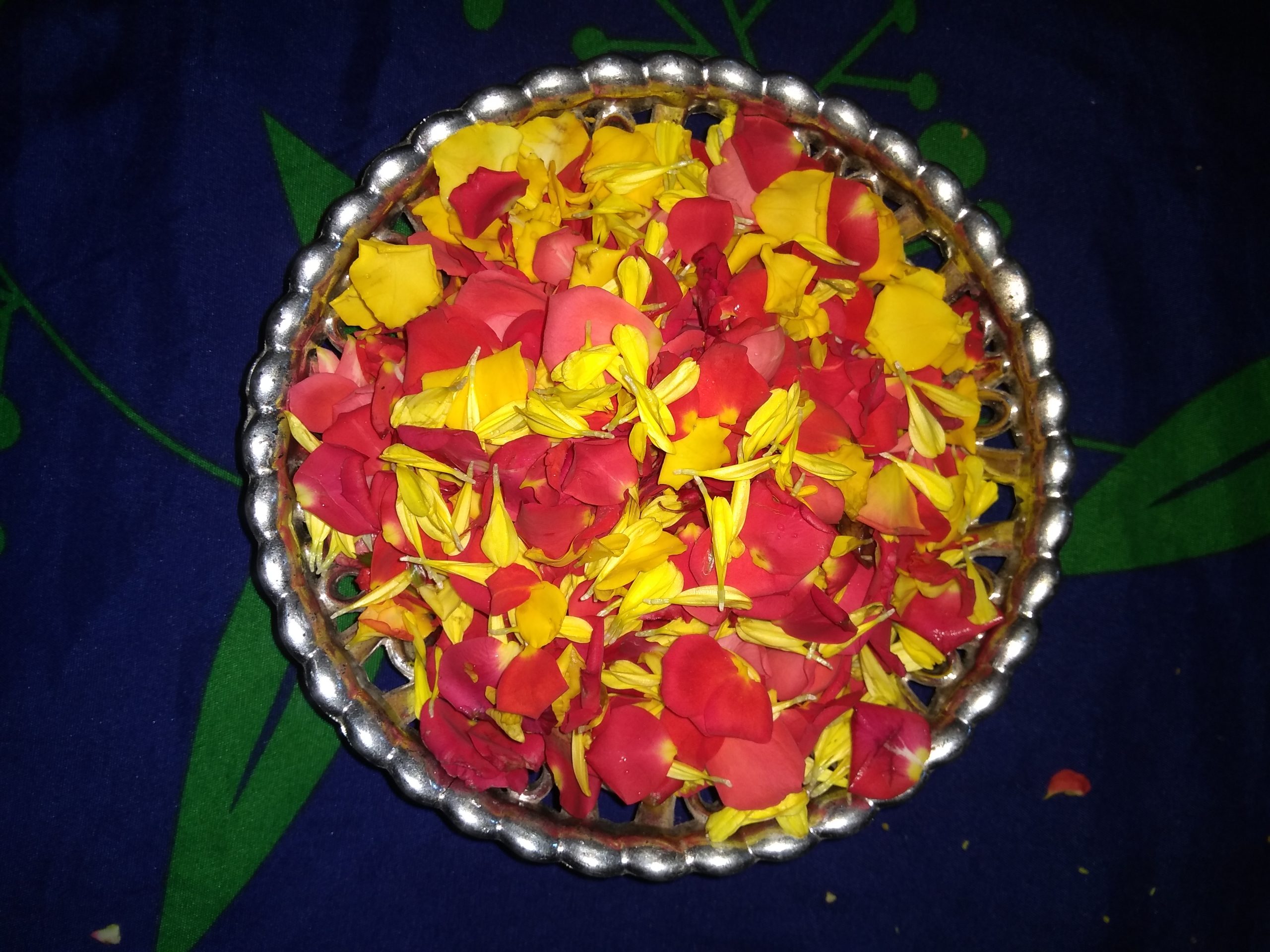 Flower petals in a plate