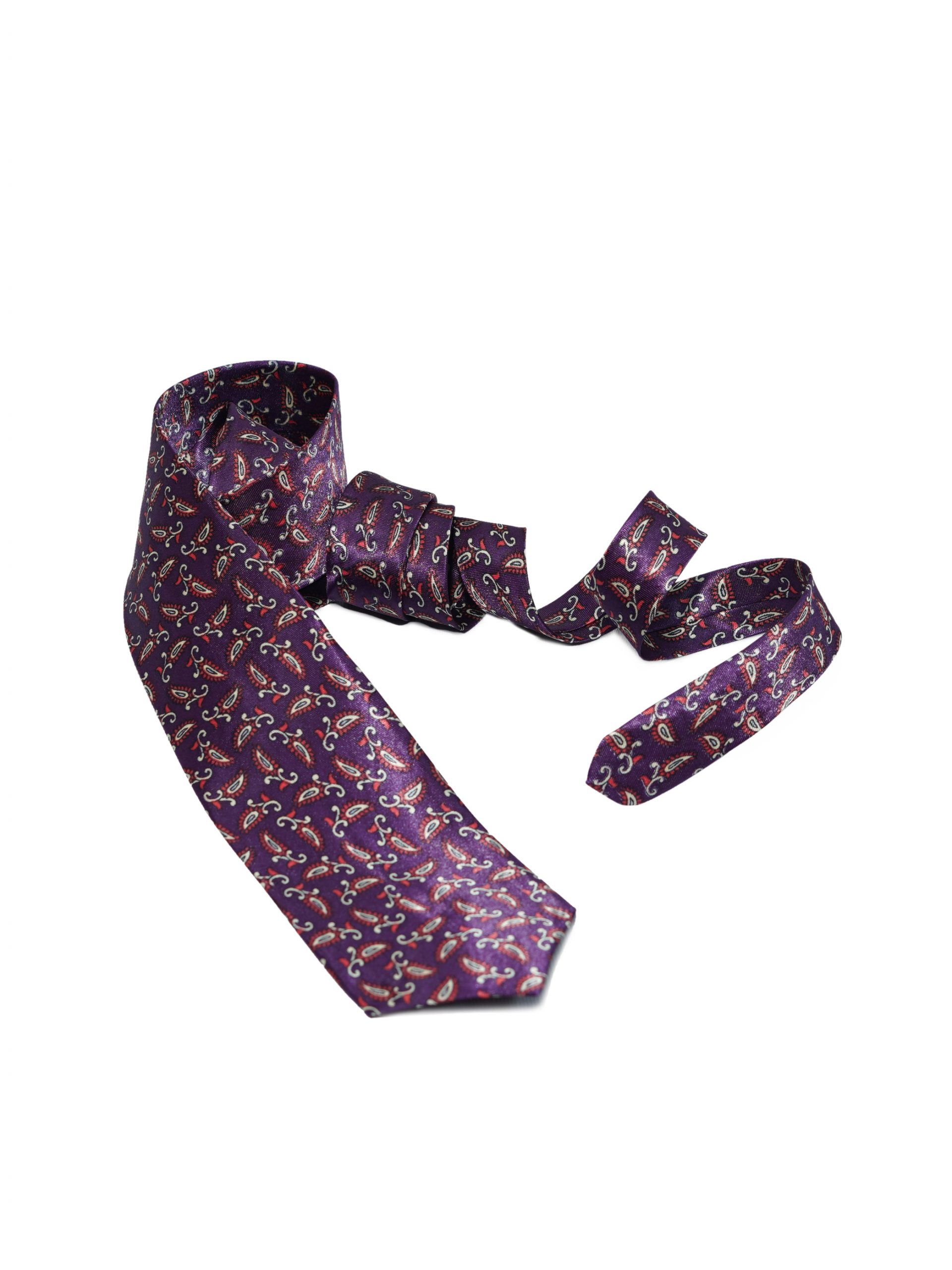 Free Fall Floral Purple Tie