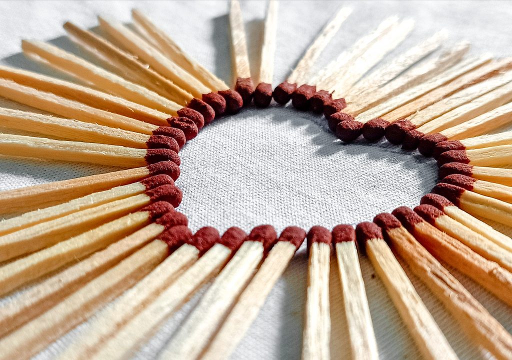 Heart shape made with matchsticks - PixaHive